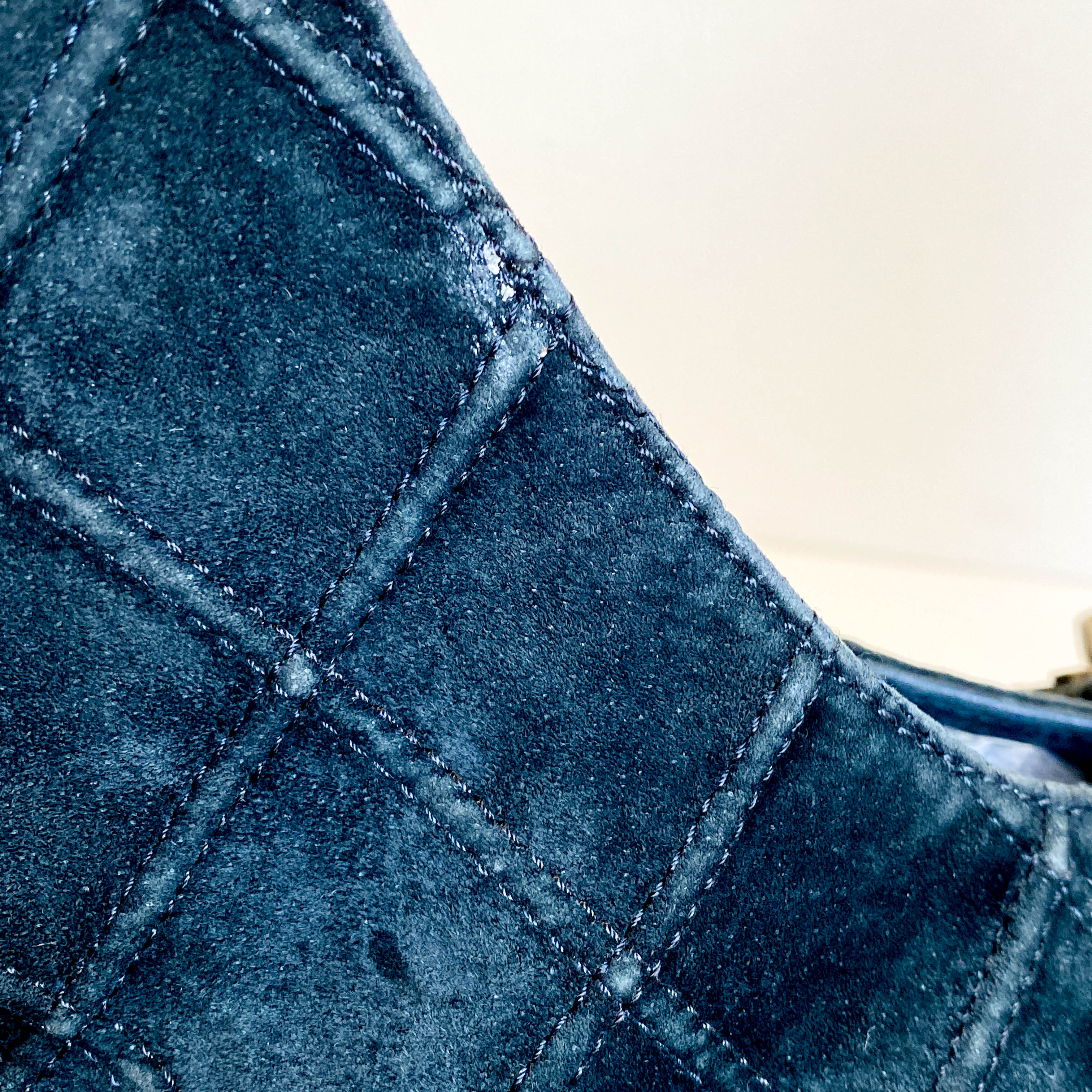 Quilted Hobo Black Suede Shoulder Bag