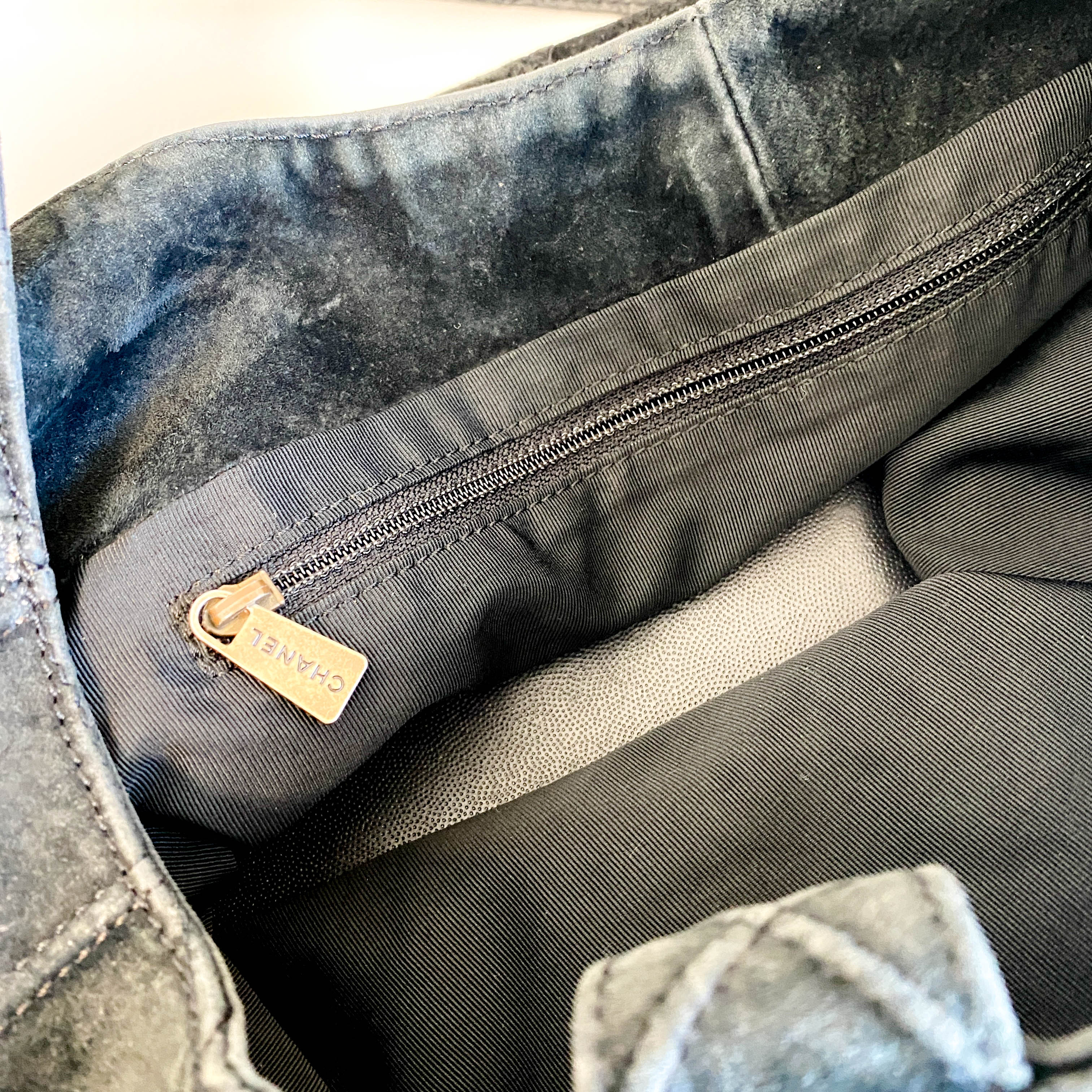 Quilted Hobo Black Suede Shoulder Bag