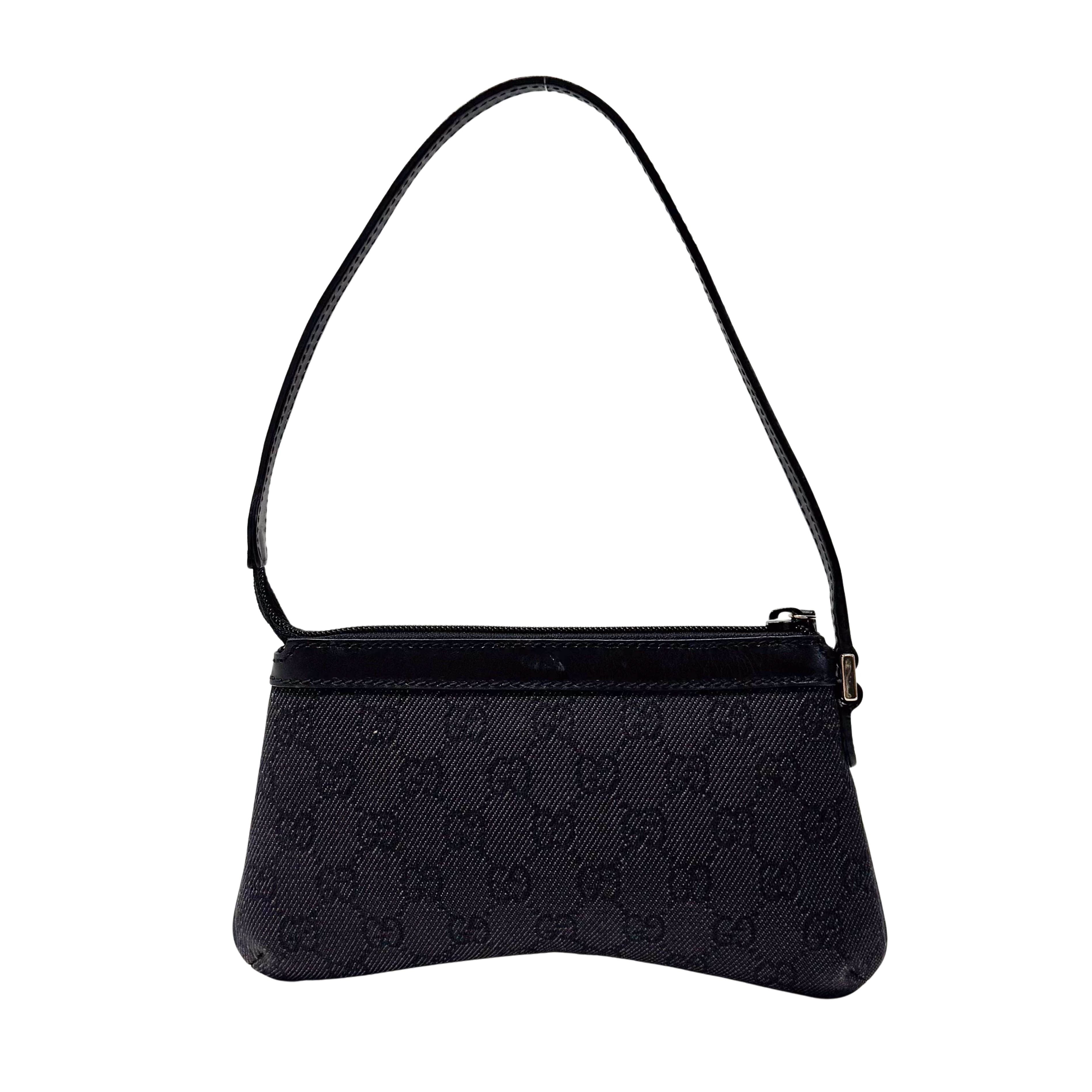 GG Canvas Black Shoulder Bag