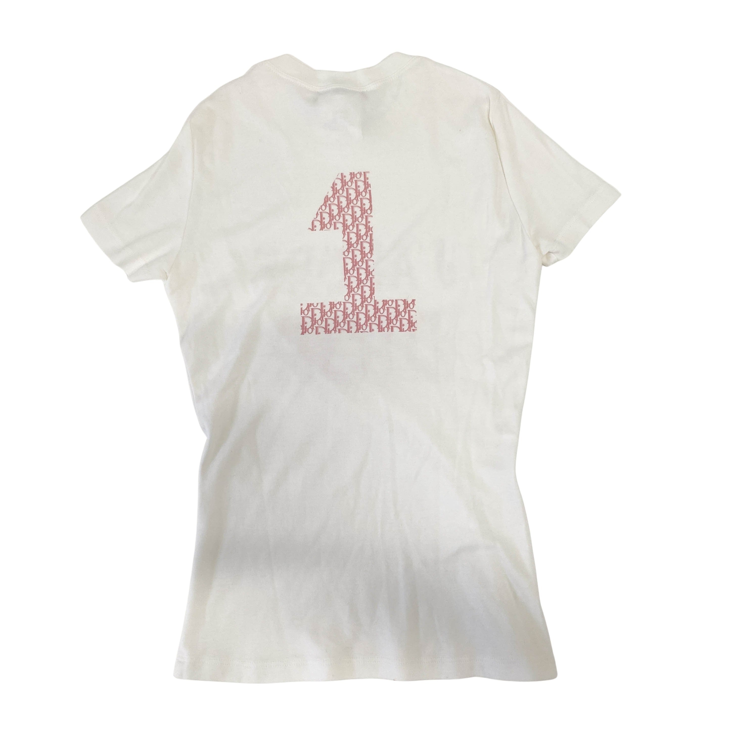J'Adore Dior White T-Shirt with Pink Trotter Print