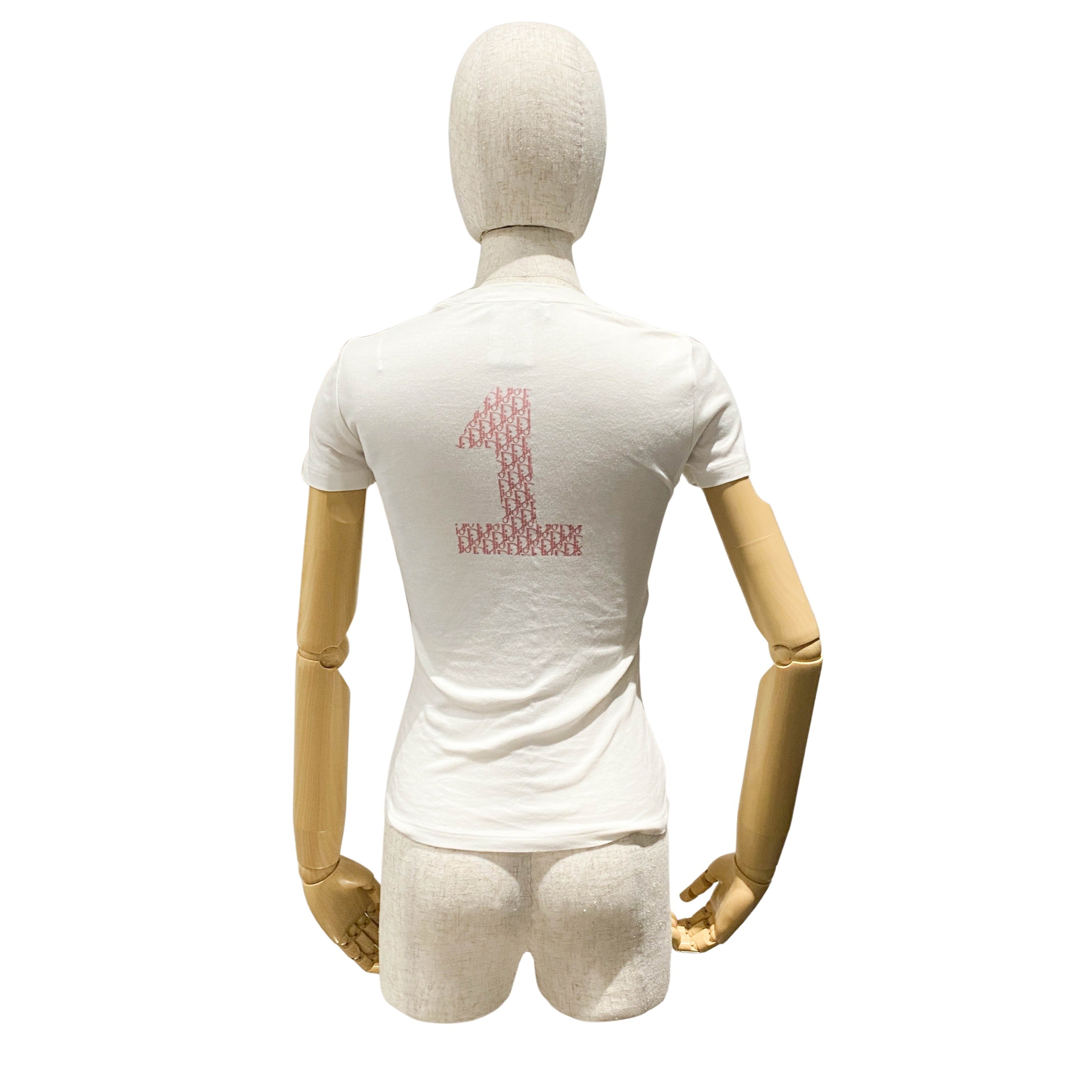 J'Adore Dior White T-Shirt with Pink Trotter Print