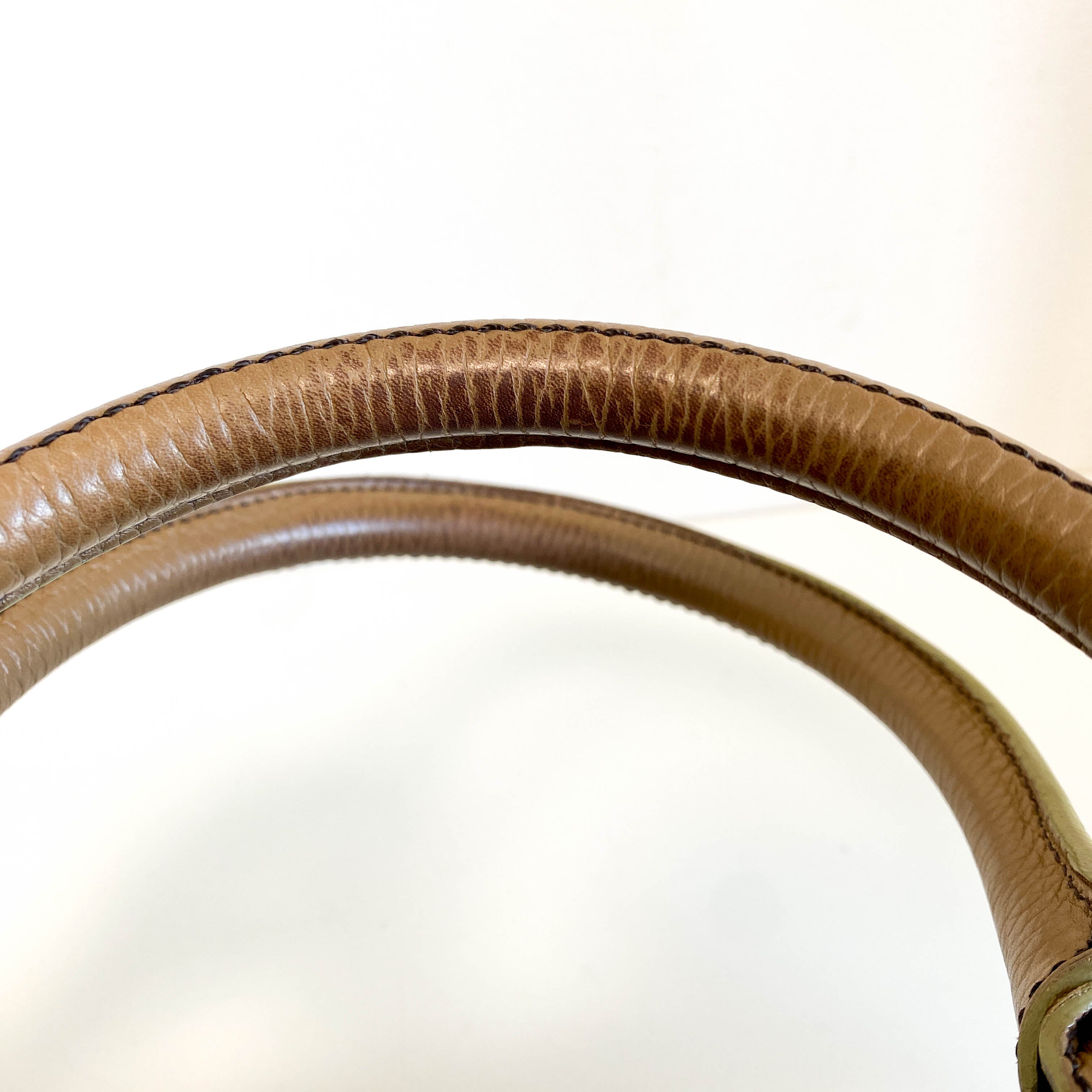 Y2K Vintage Brown Leather Top Handle Bag