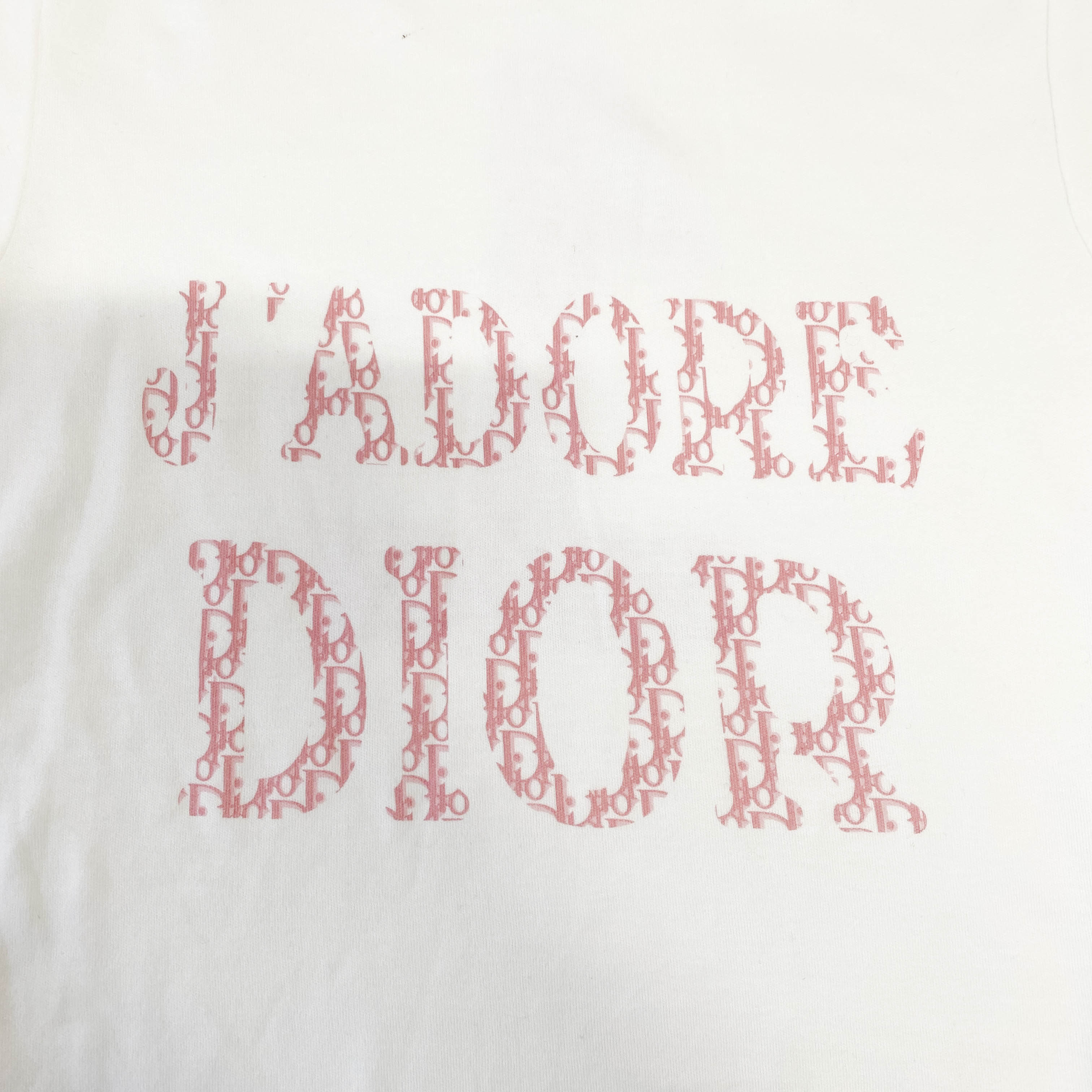 J'Adore Dior White T-Shirt with Pink Trotter Print