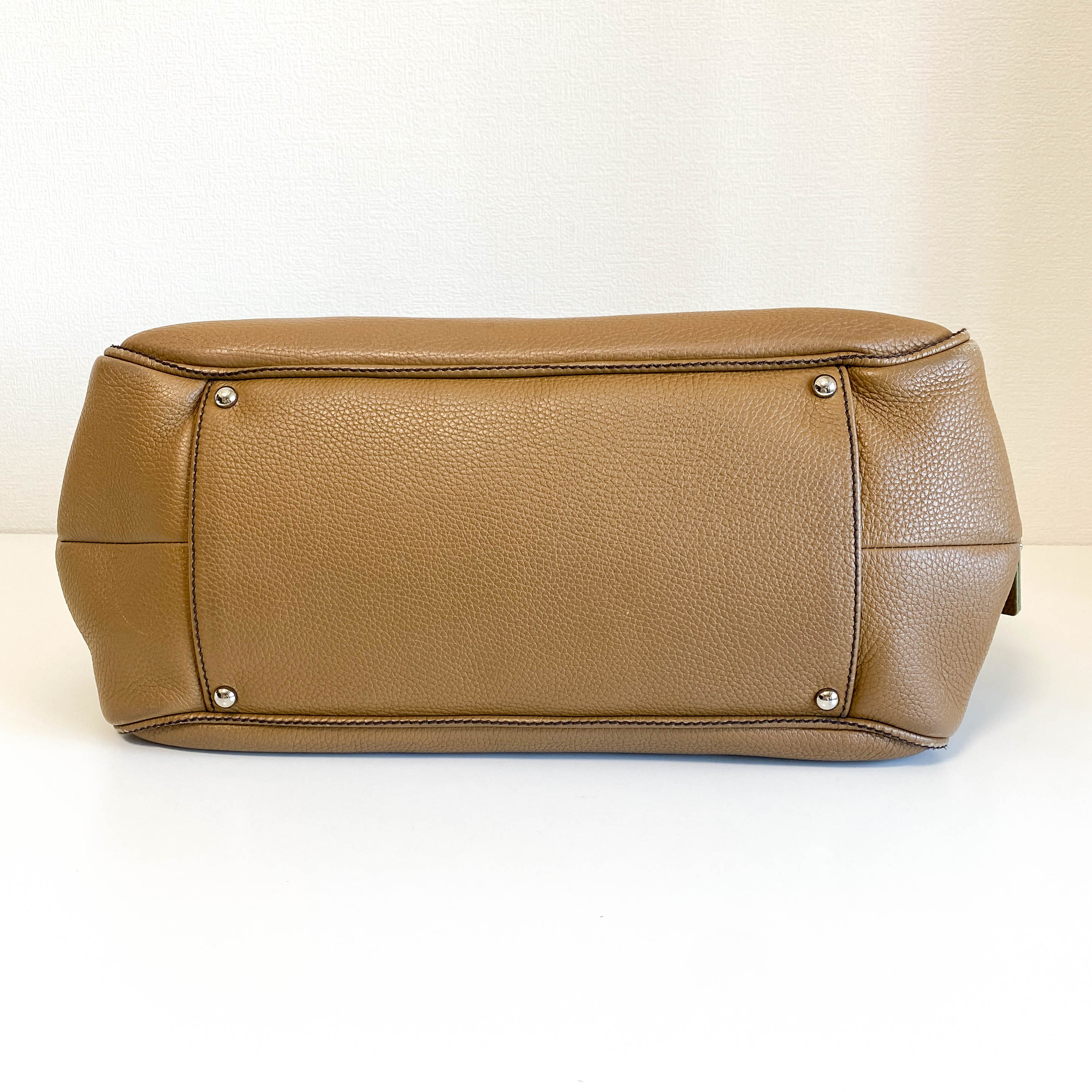 Y2K Vintage Brown Leather Top Handle Bag