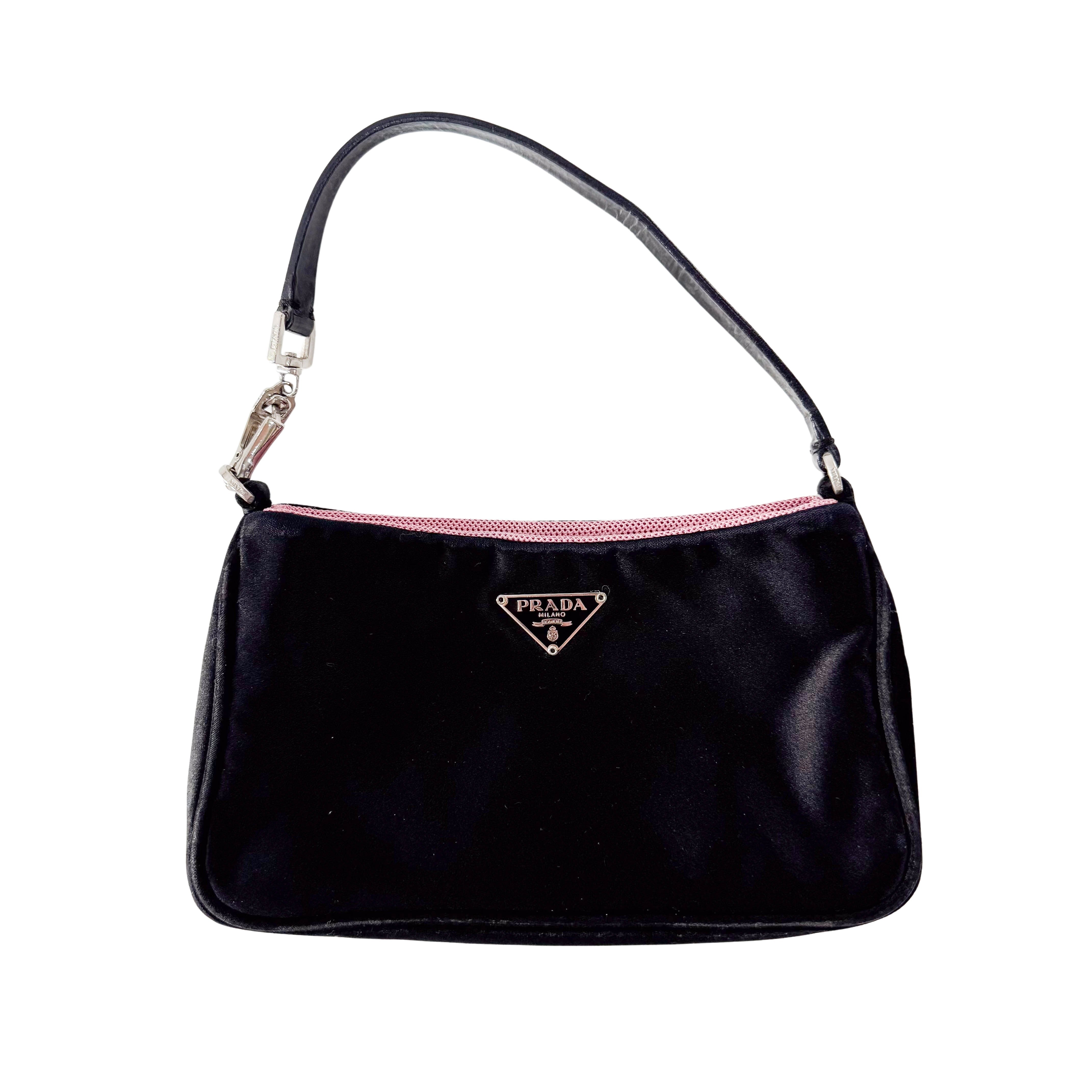 Mini Black Satin Bag