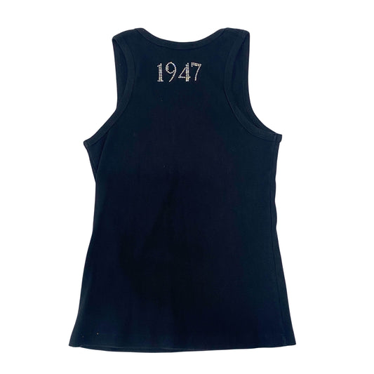 Size 8 Black Beaded Cotton Tank Top