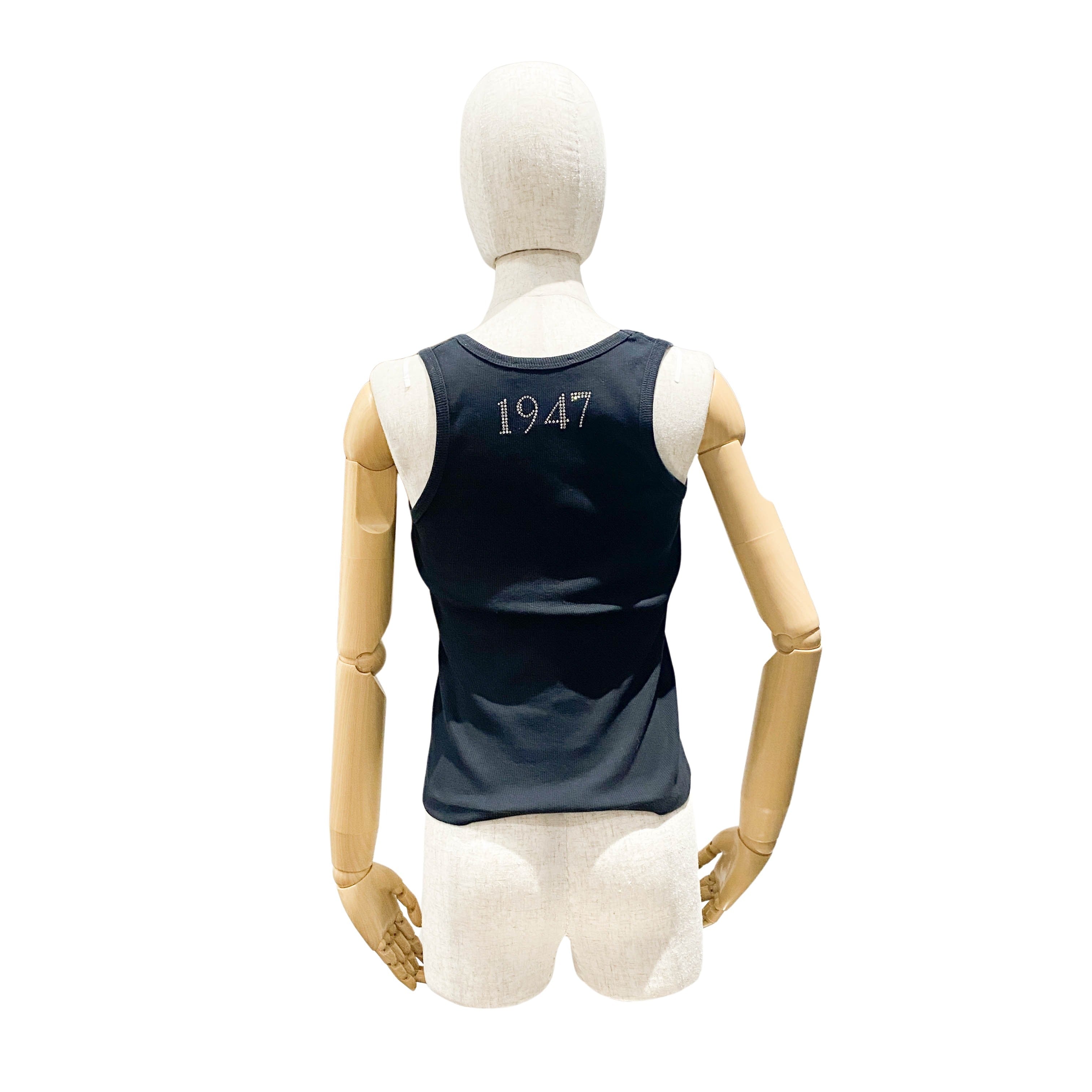 Size 8 Black Beaded Cotton Tank Top