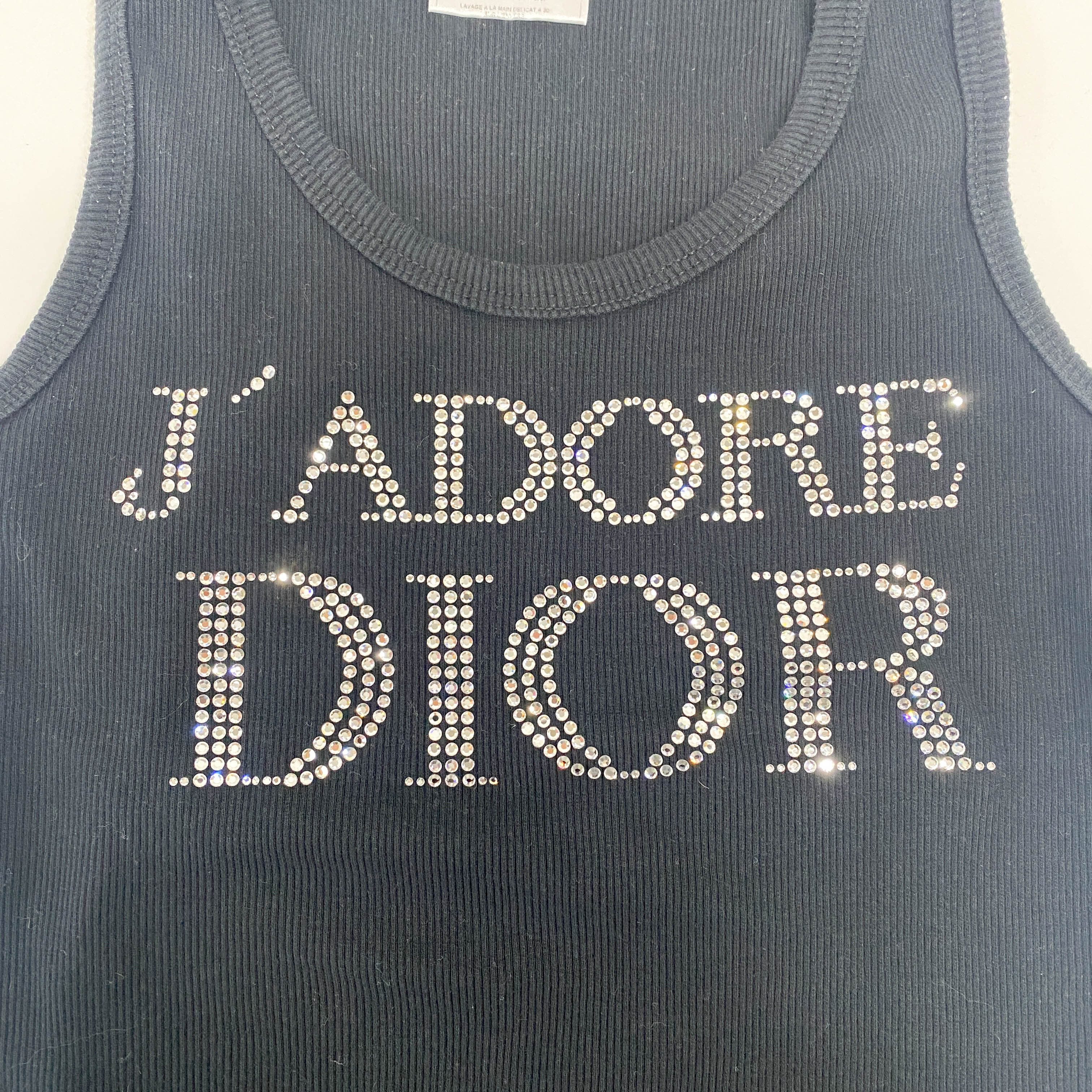 Size 8 Black Beaded Cotton Tank Top