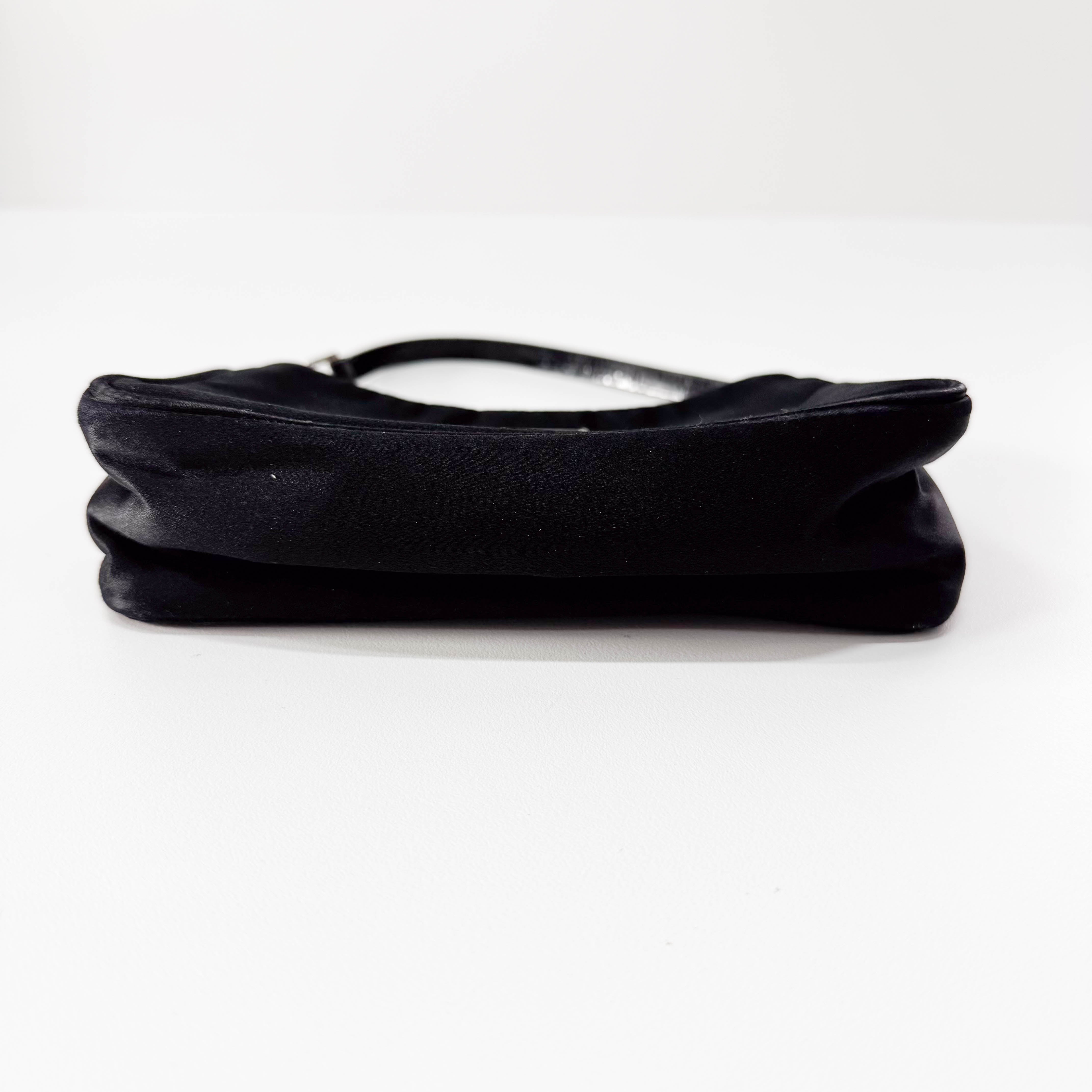 Mini Black Satin Bag