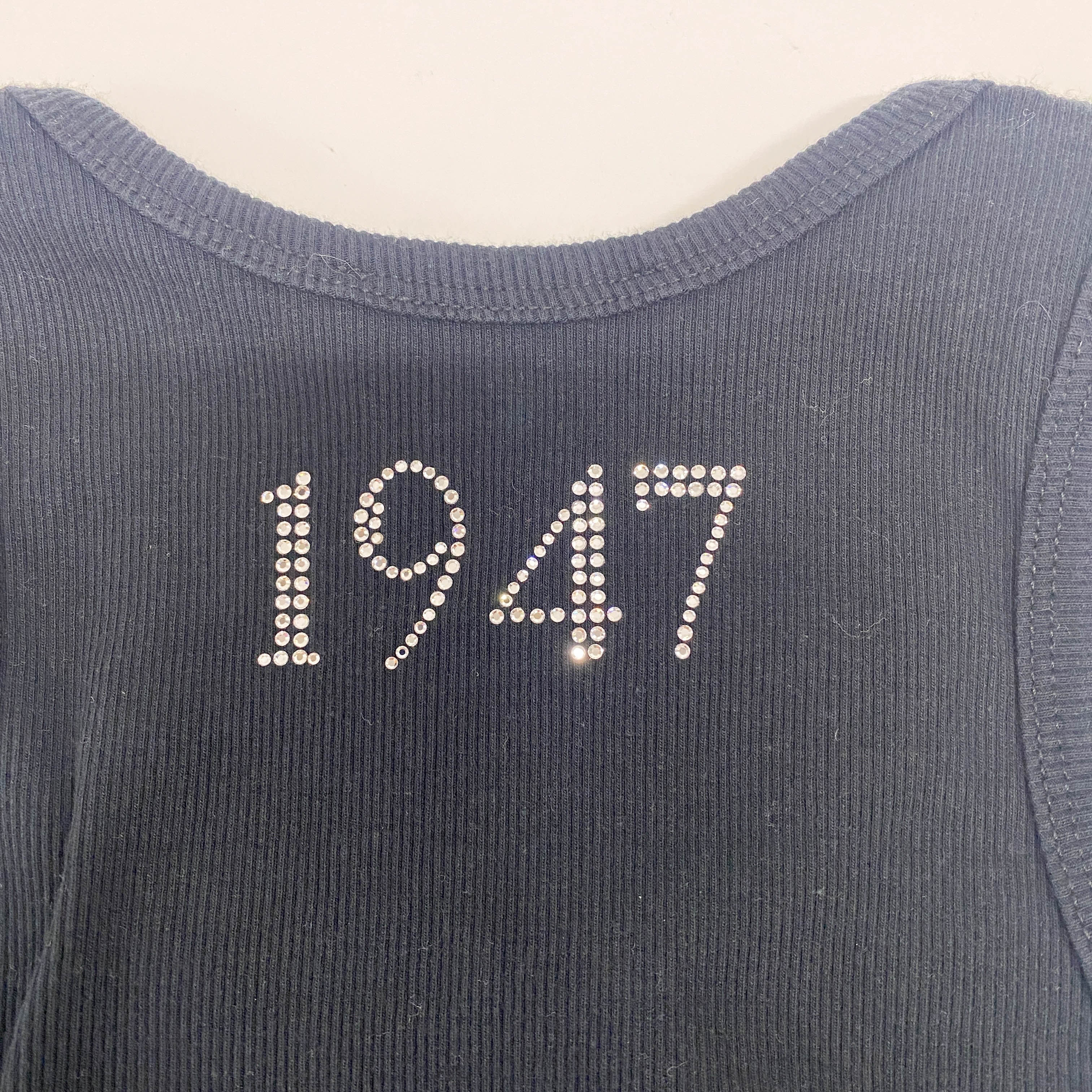 Size 8 Black Beaded Cotton Tank Top