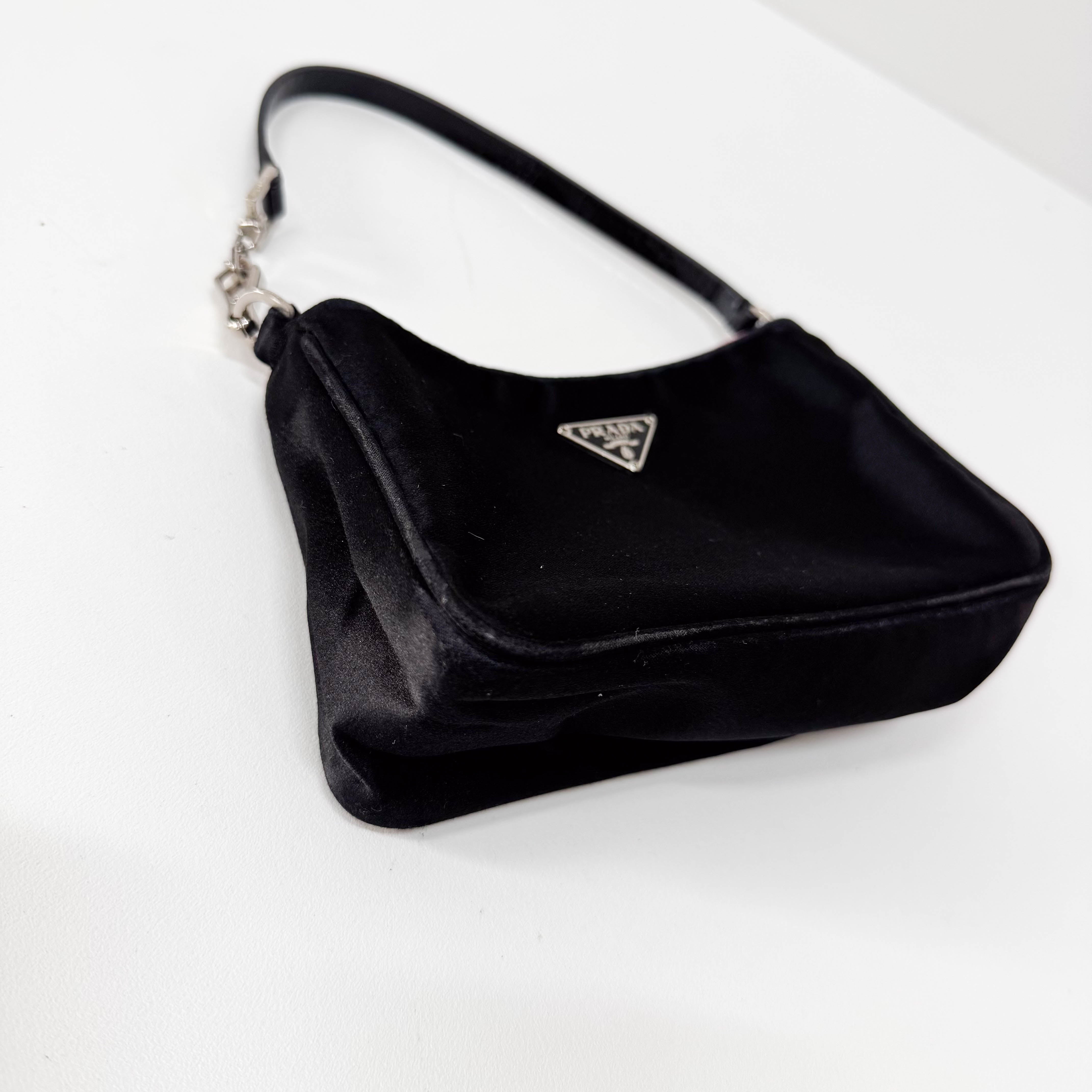 Mini Black Satin Bag