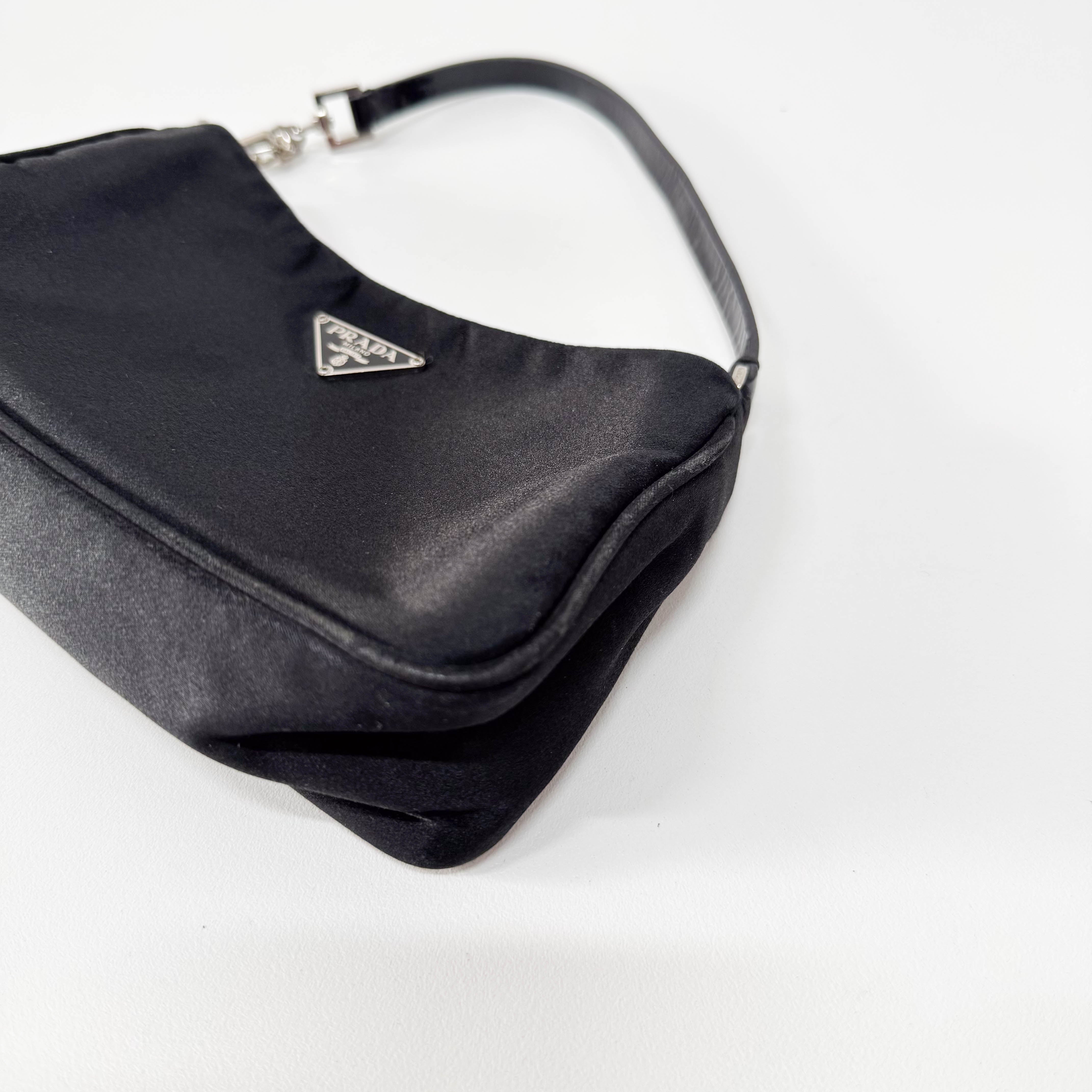 Mini Black Satin Bag