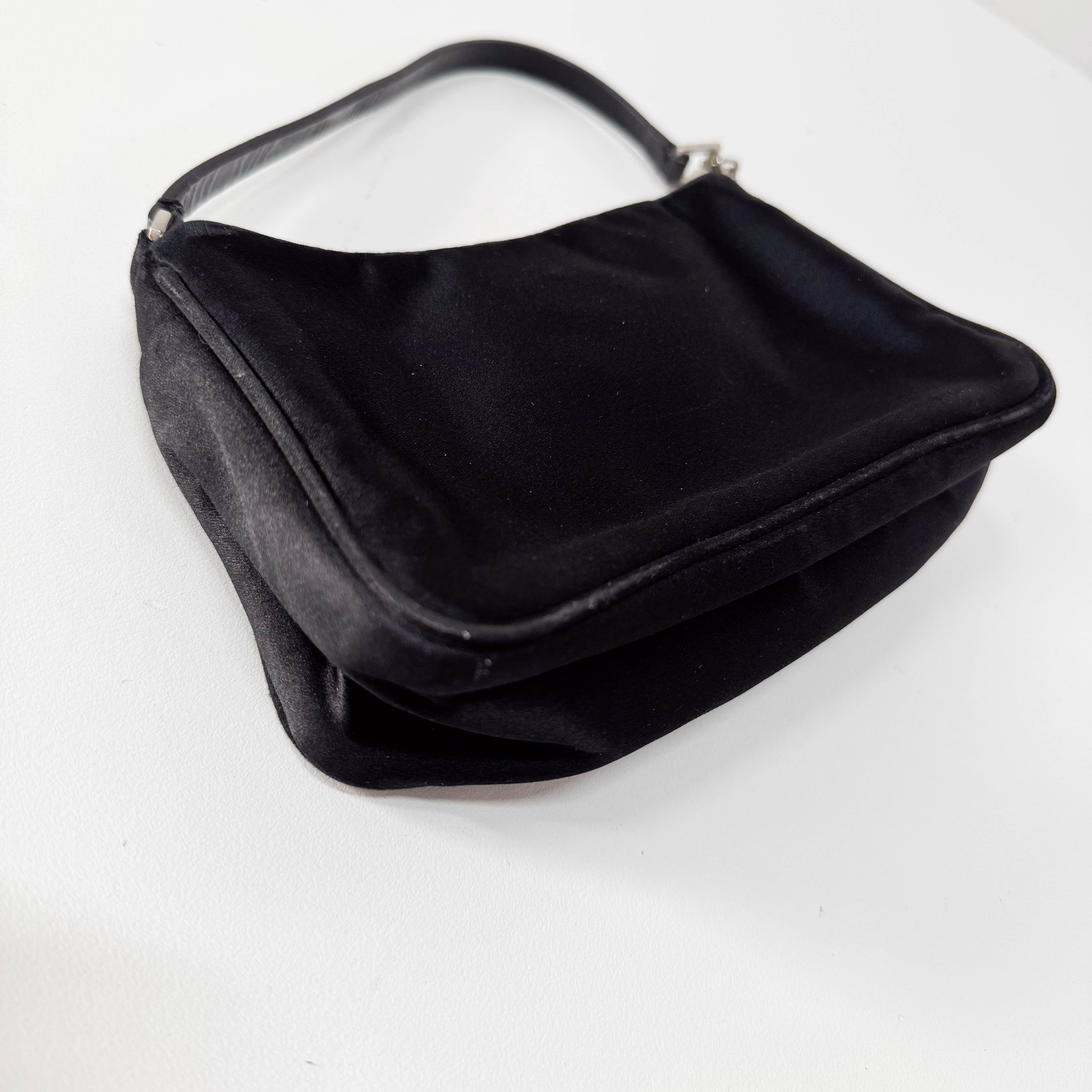 Mini Black Satin Bag