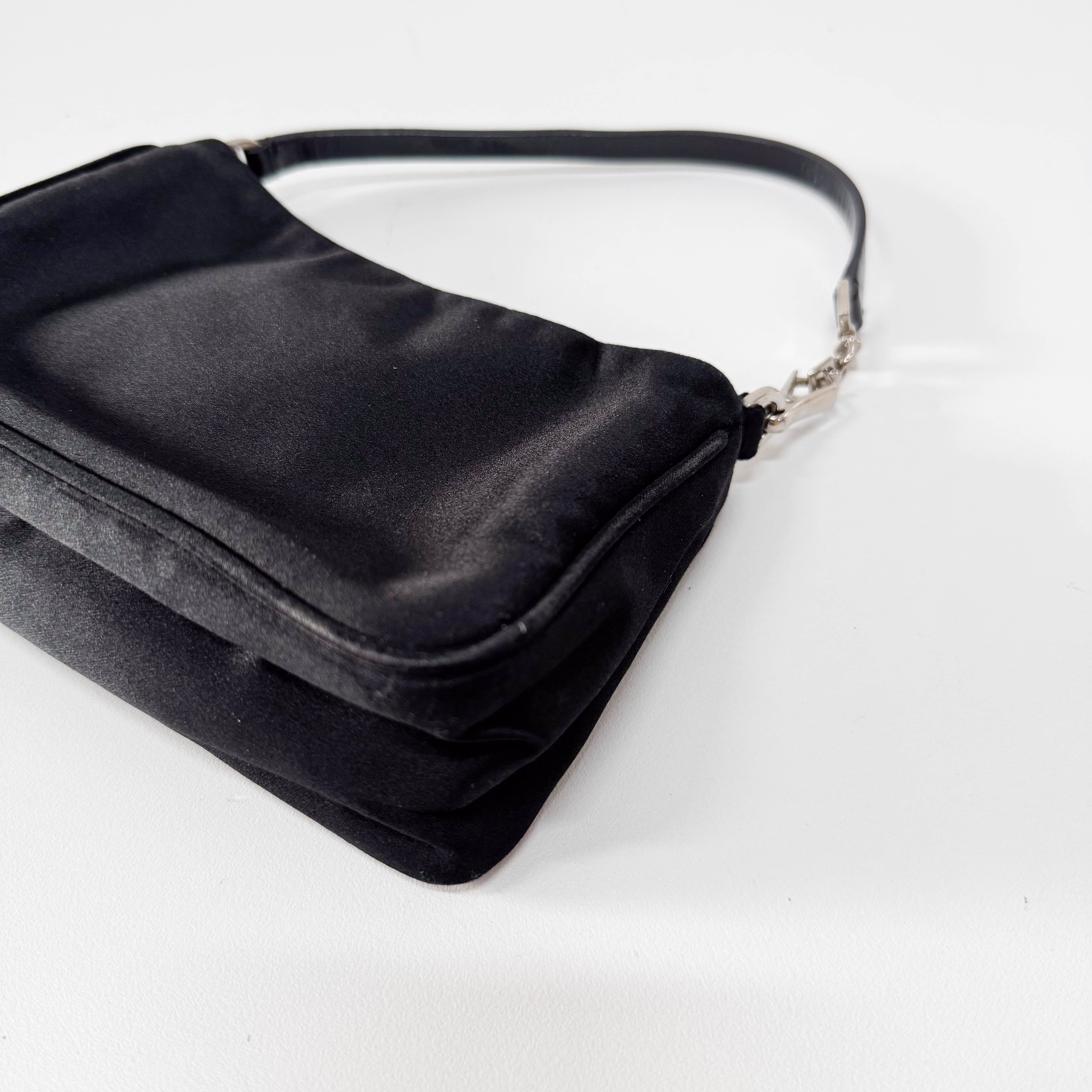 Mini Black Satin Bag
