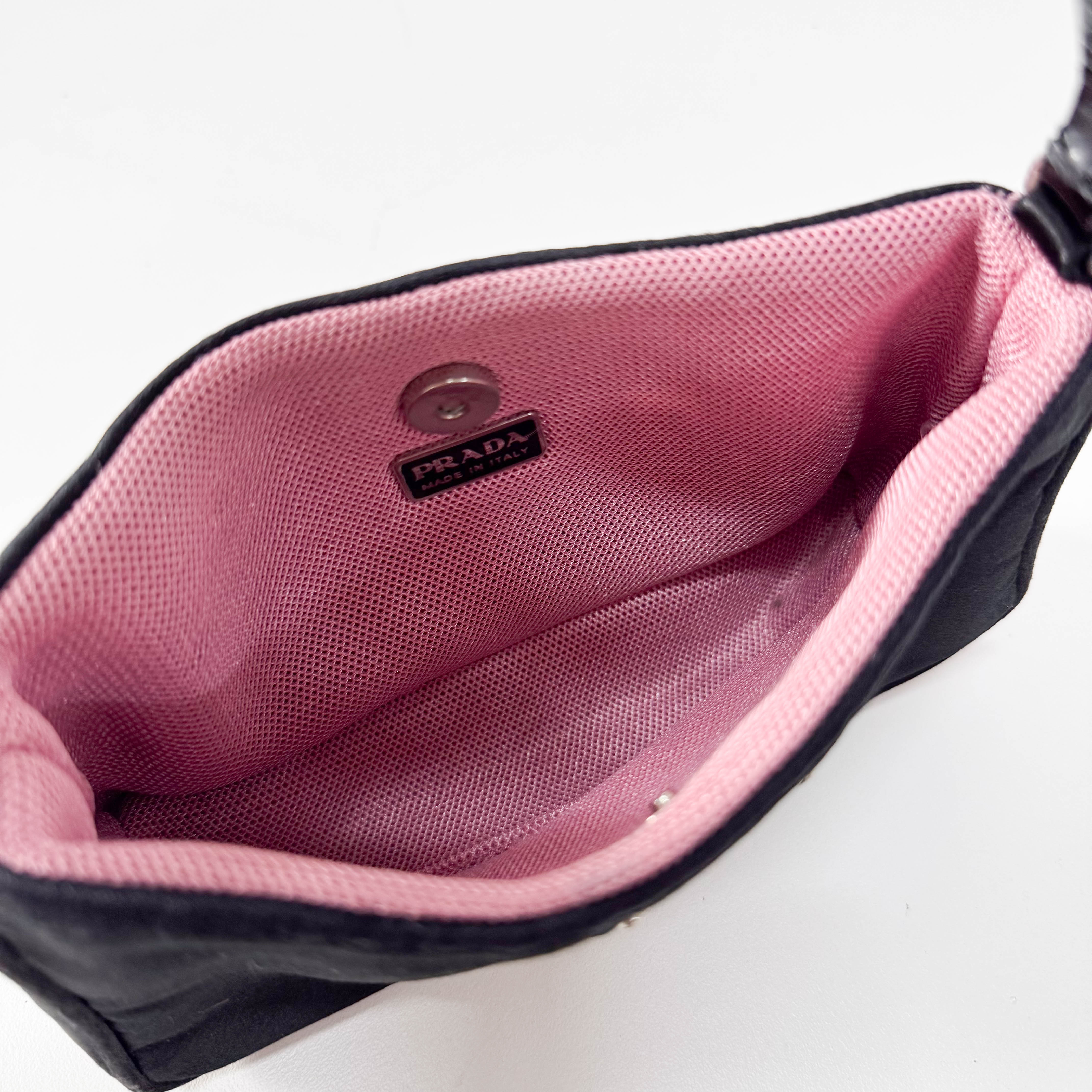 Mini Black Satin Bag