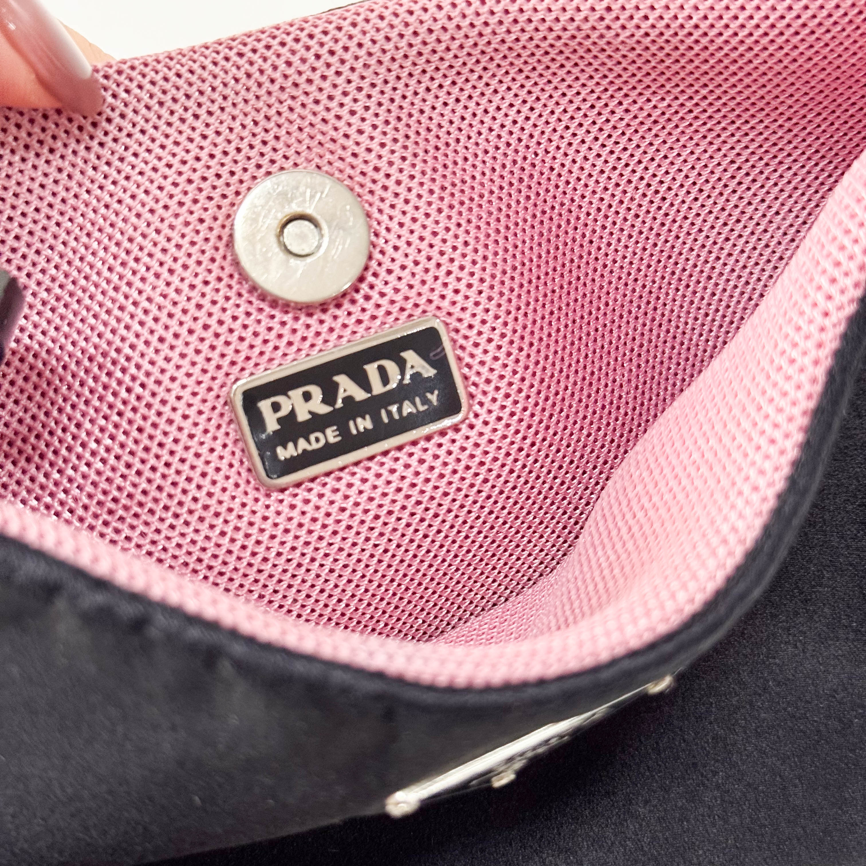 Mini Black Satin Bag