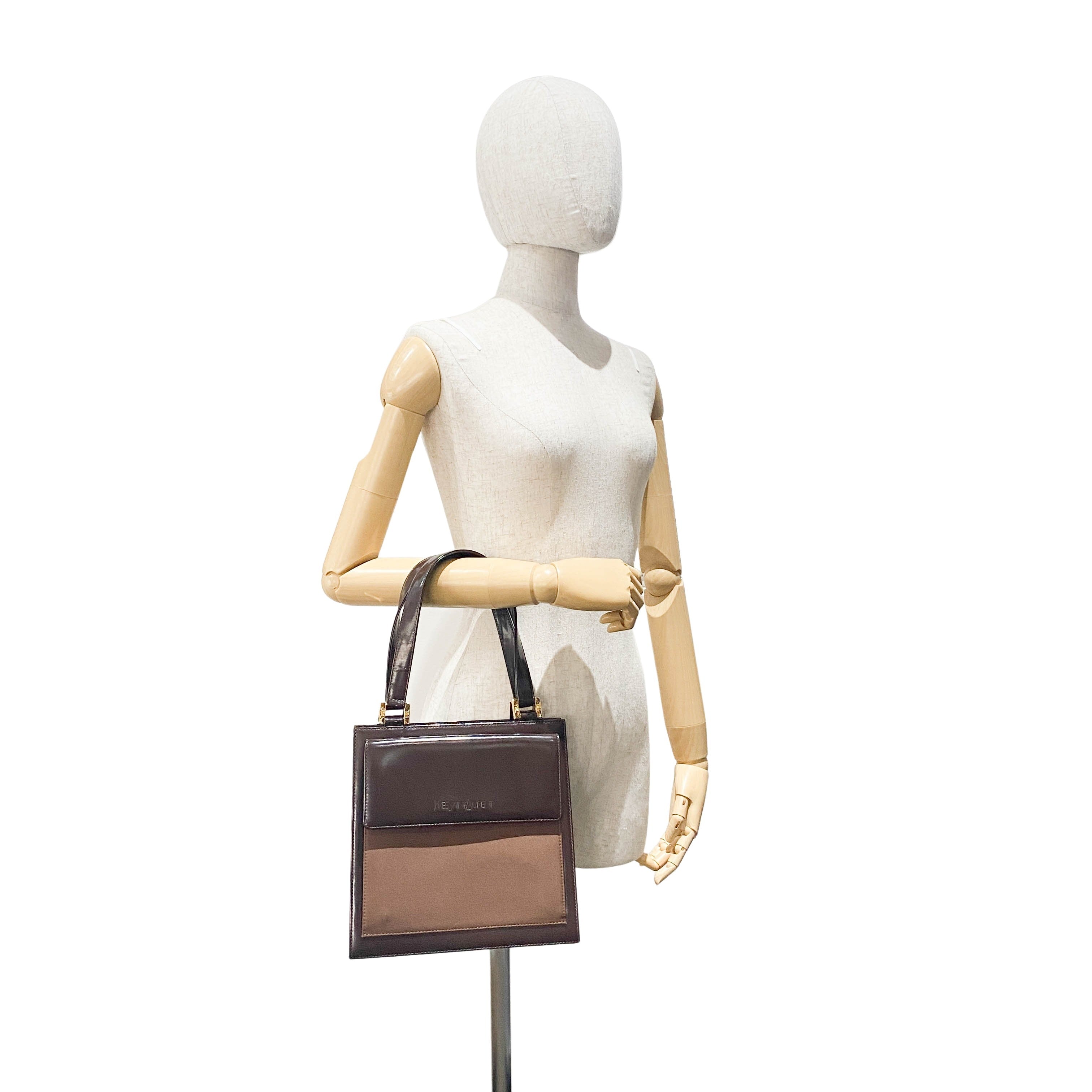 Brown Patent Leather Handbag