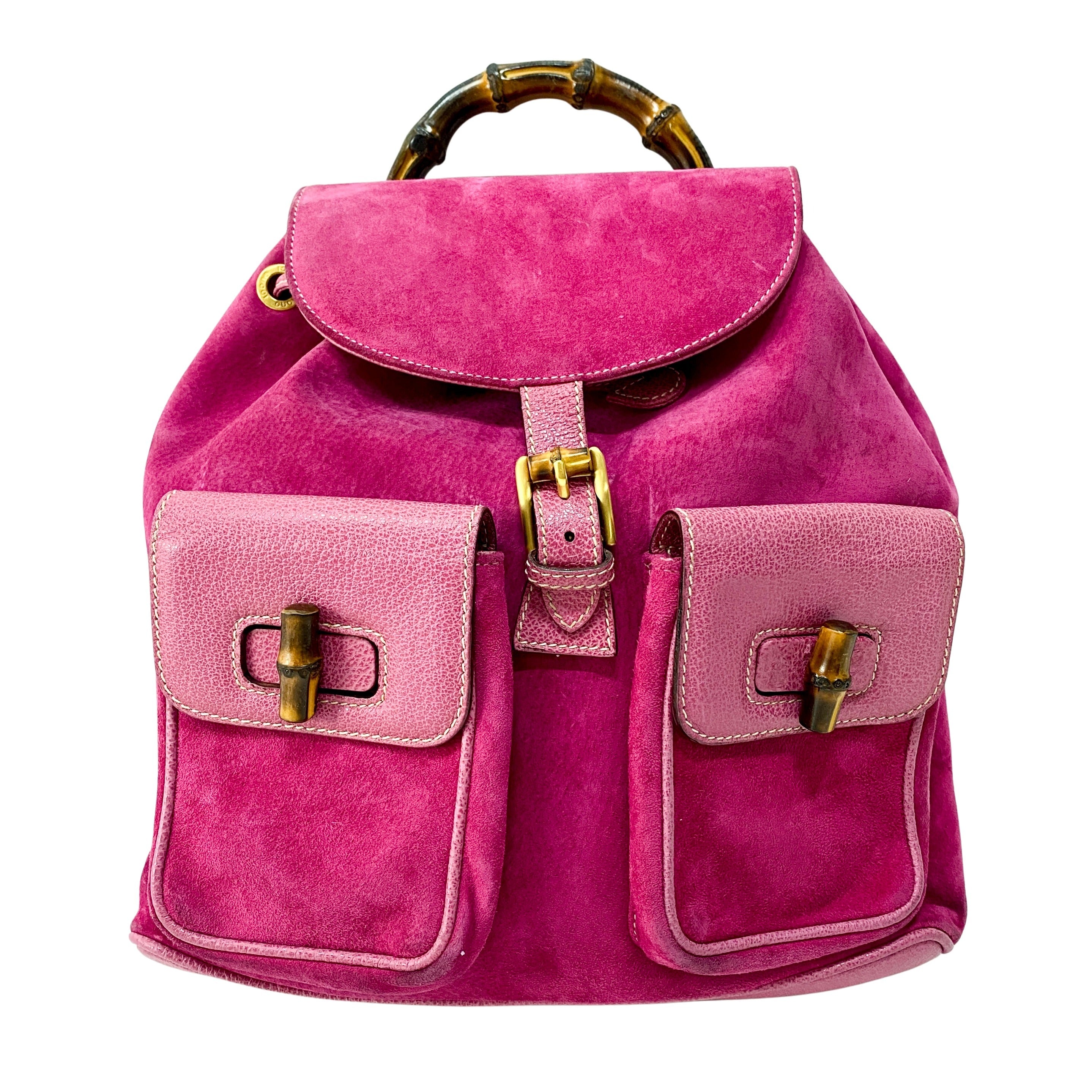 Bamboo Pink Suede Backpack