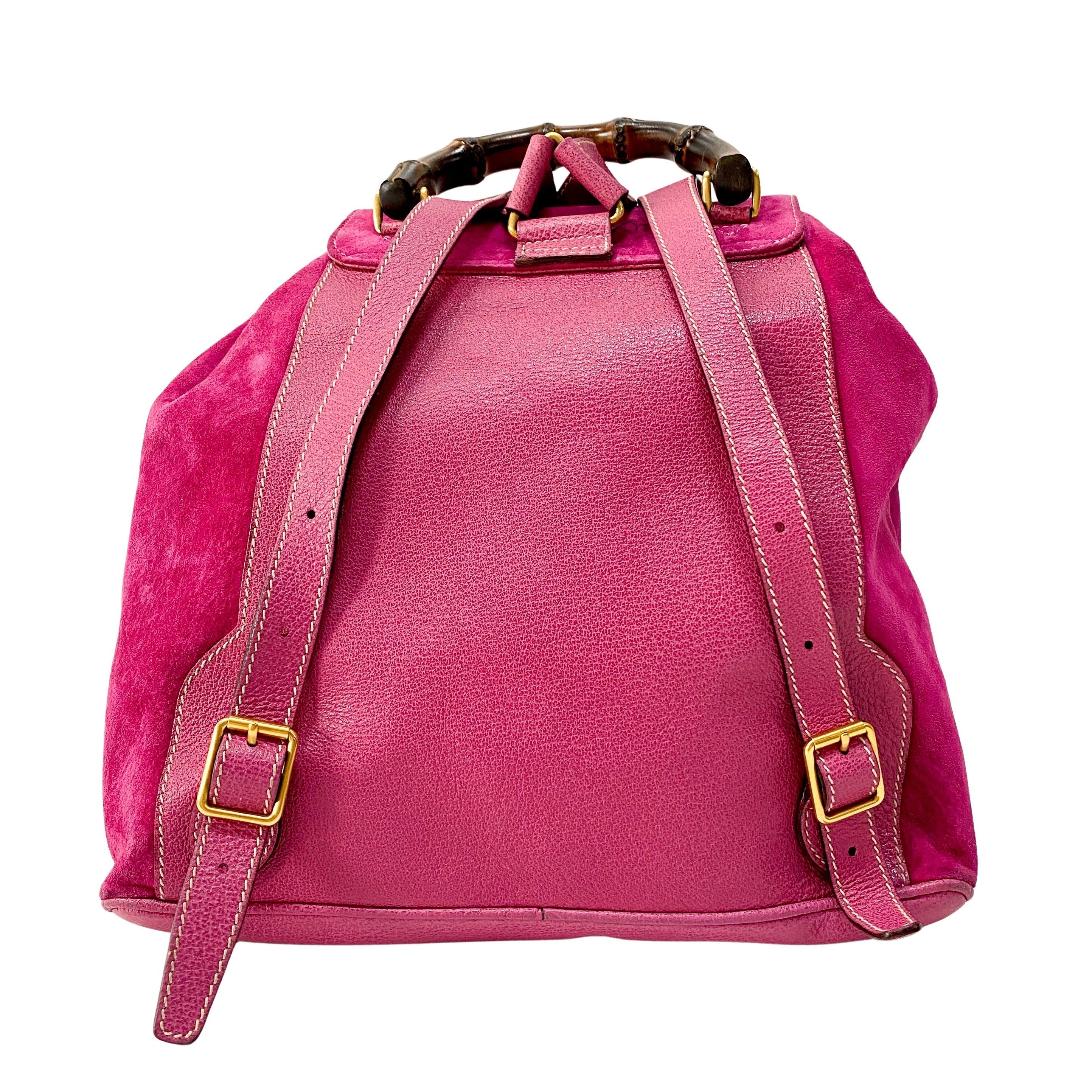 Bamboo Pink Suede Backpack