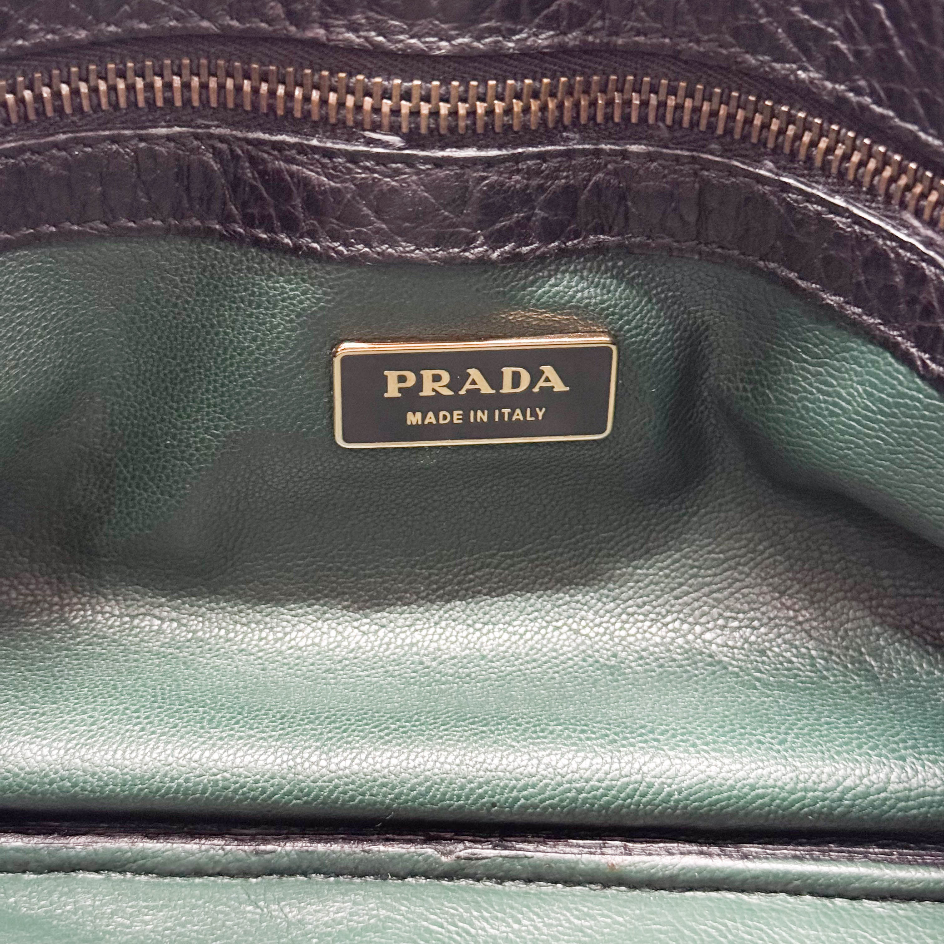 Black Grain Calfskin Leather Shoulder Bag