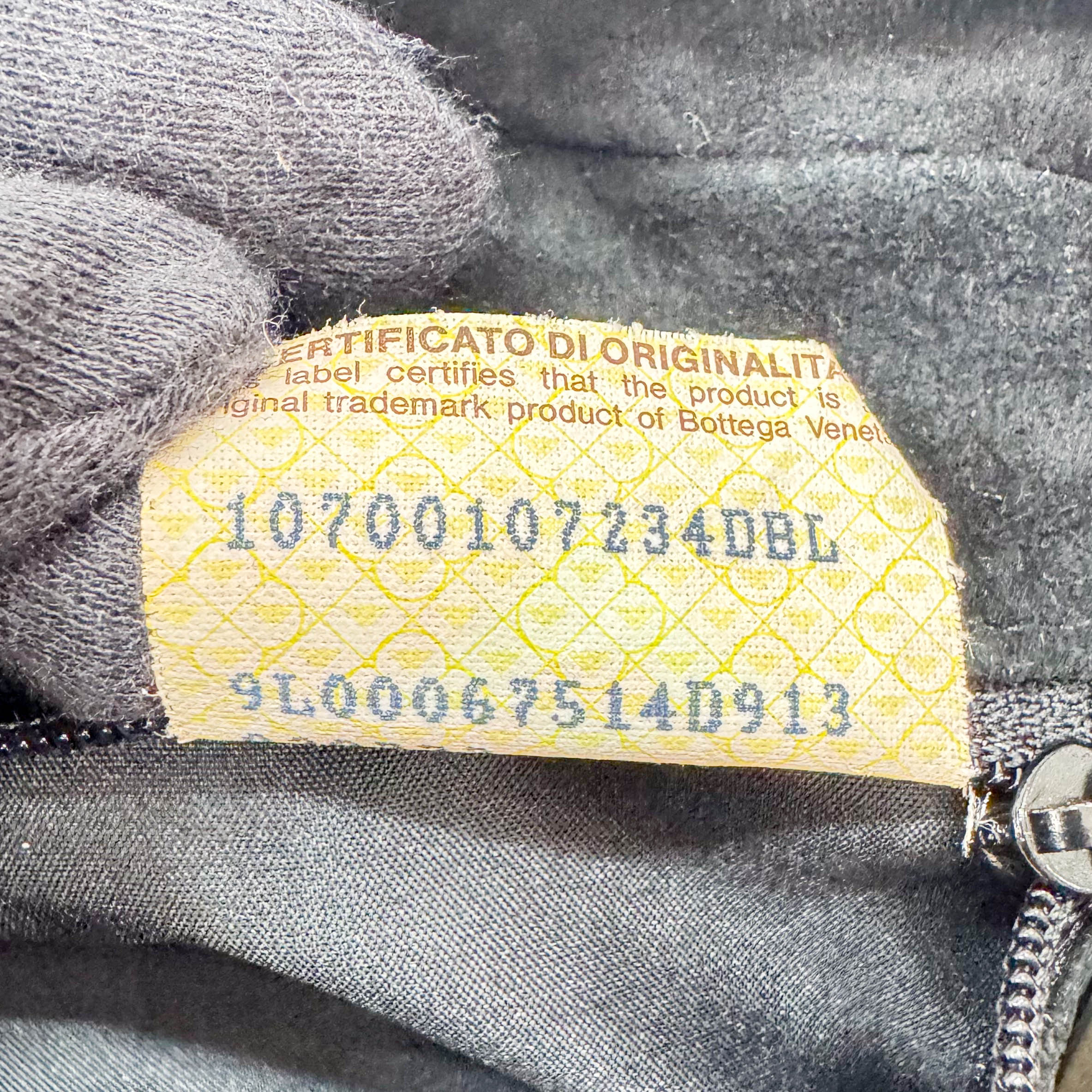 Intrecciato Navy Top Handle Bag