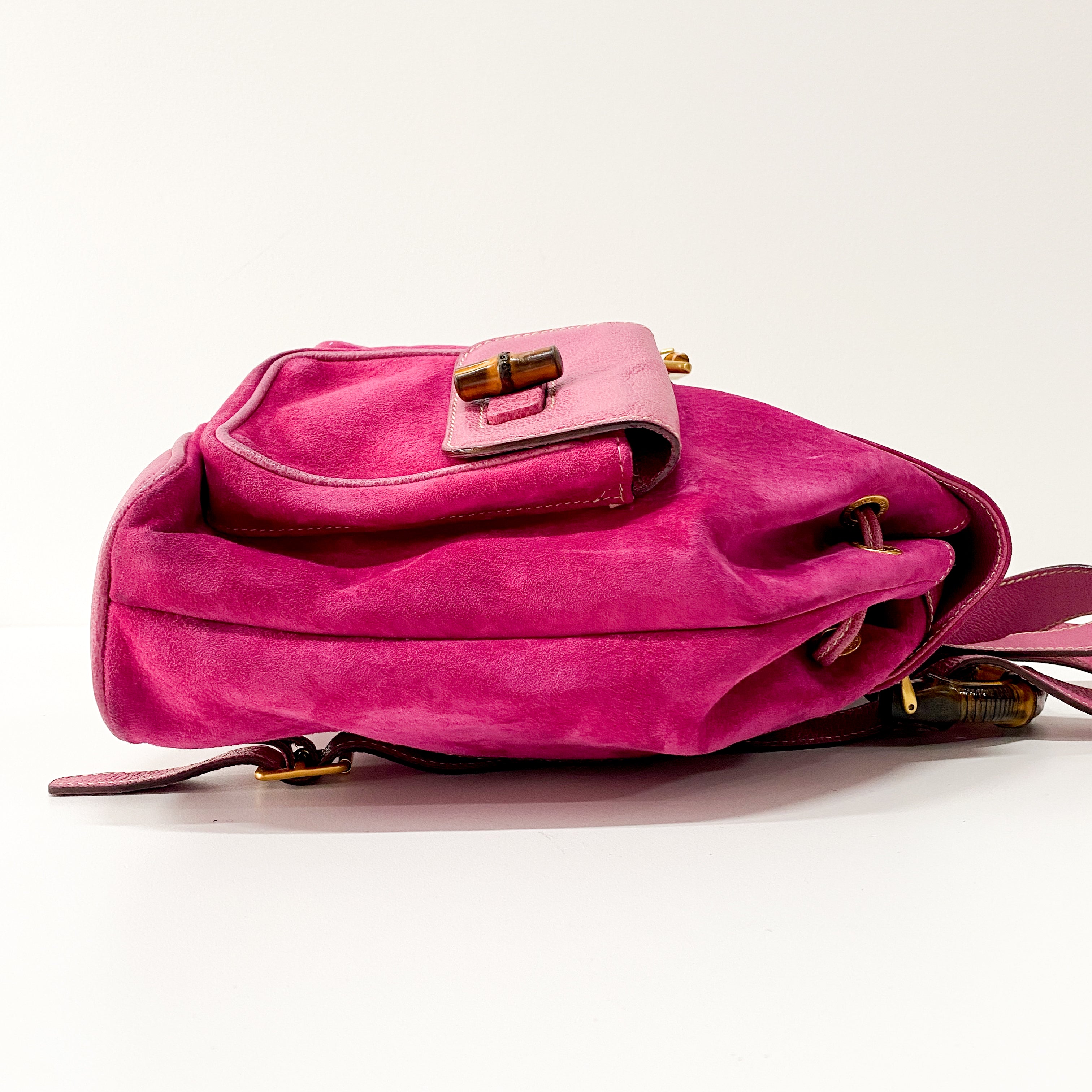 Bamboo Pink Suede Backpack