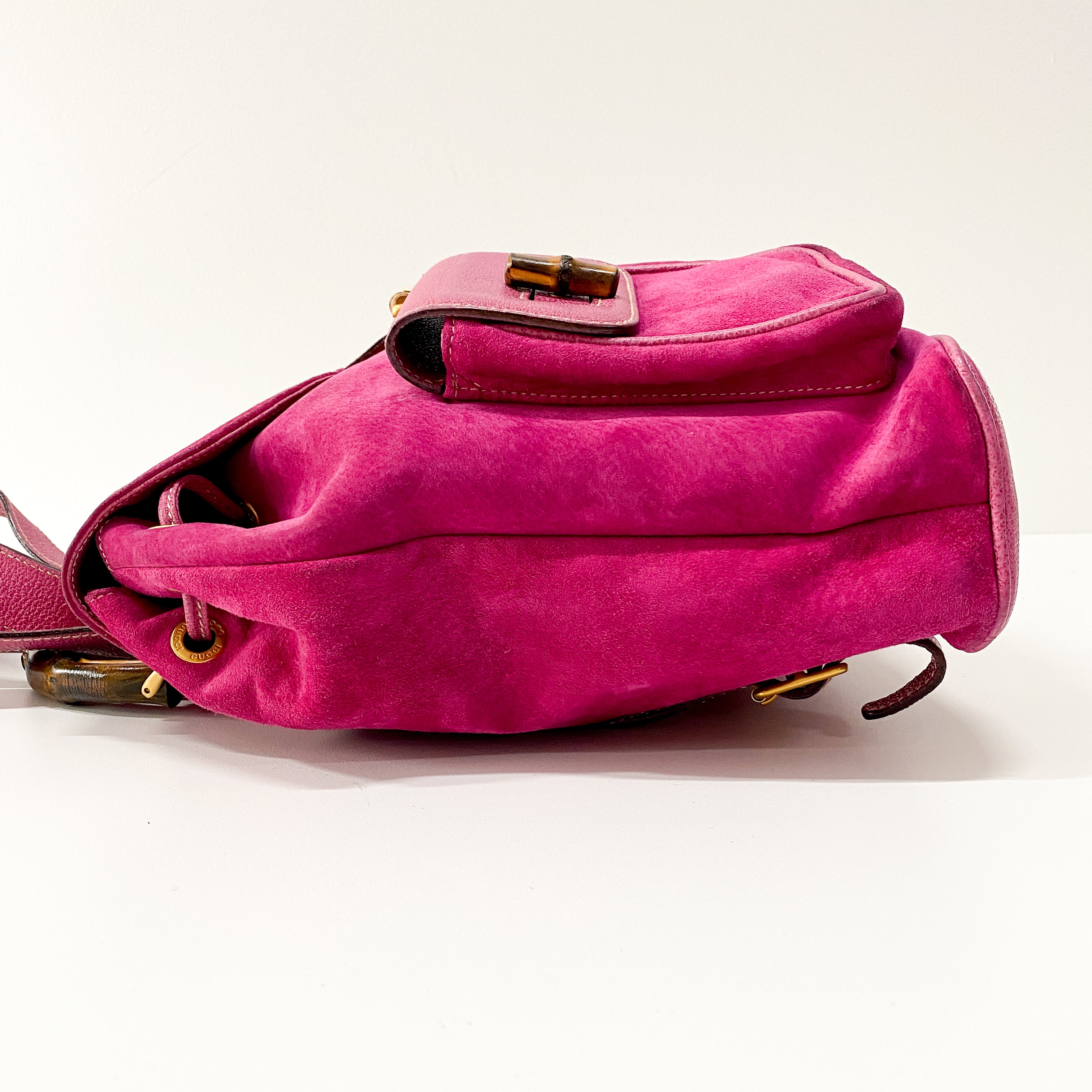 Bamboo Pink Suede Backpack