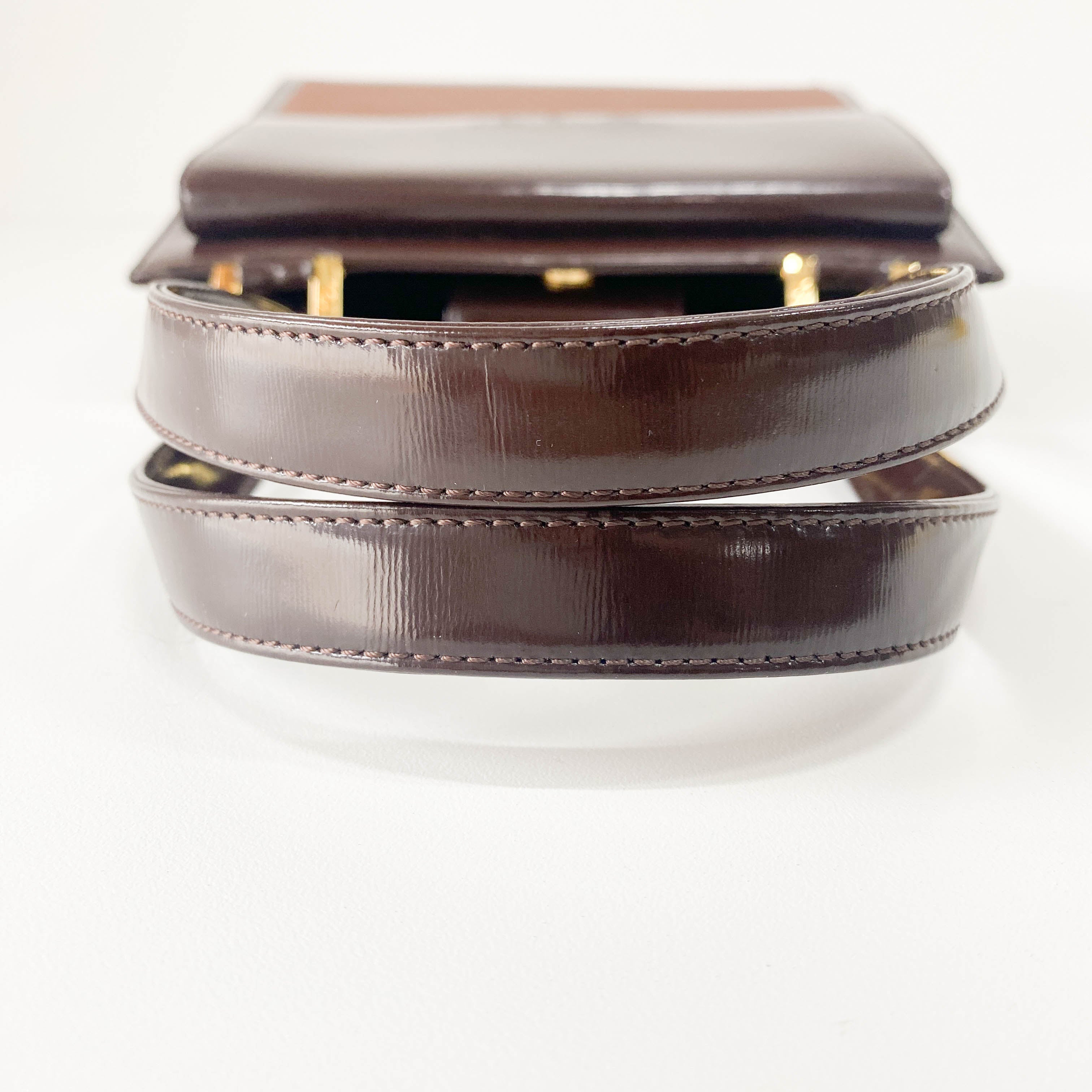 Brown Patent Leather Handbag