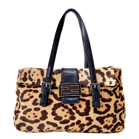 Pony Hair Cheetah Print Shoulder Bag