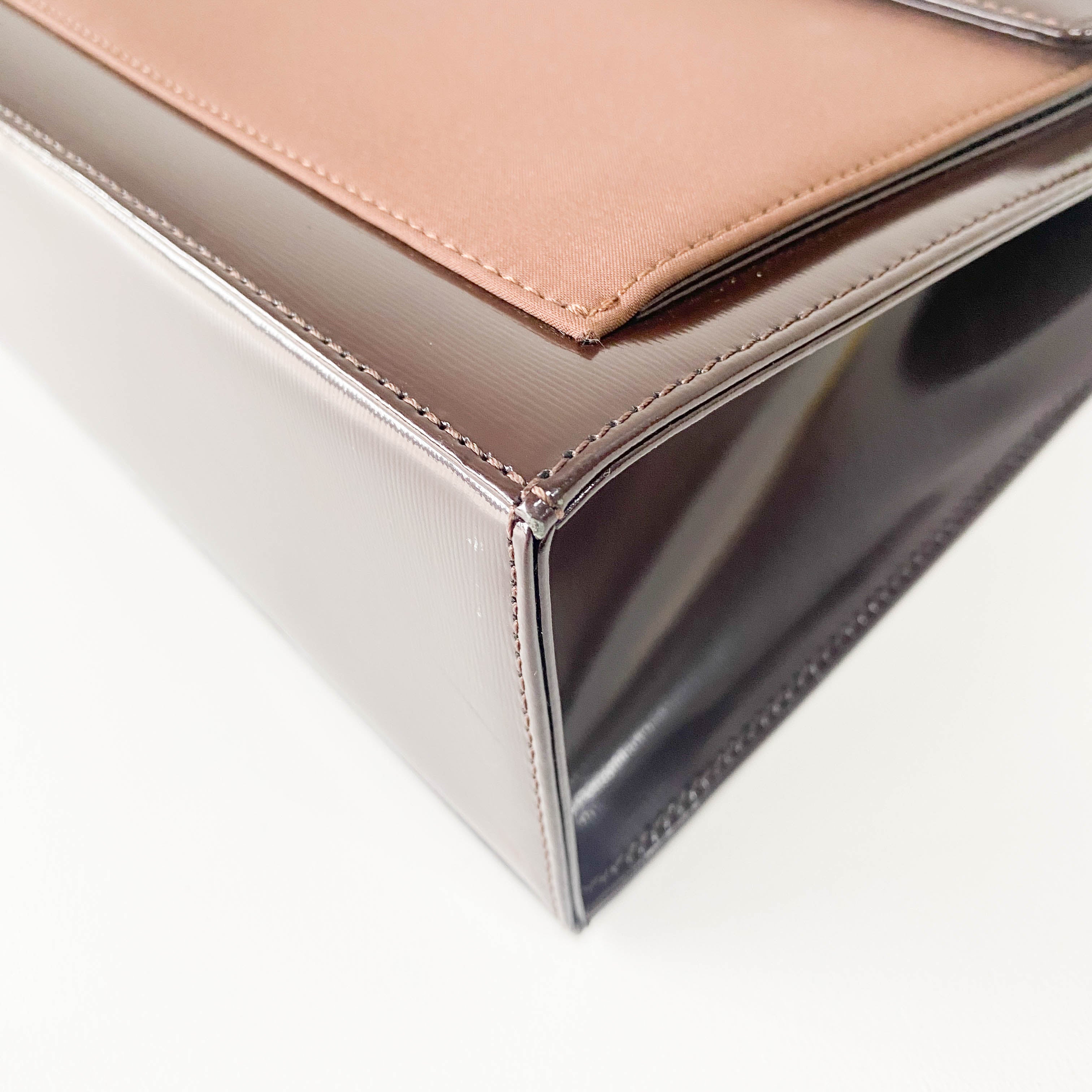 Brown Patent Leather Handbag