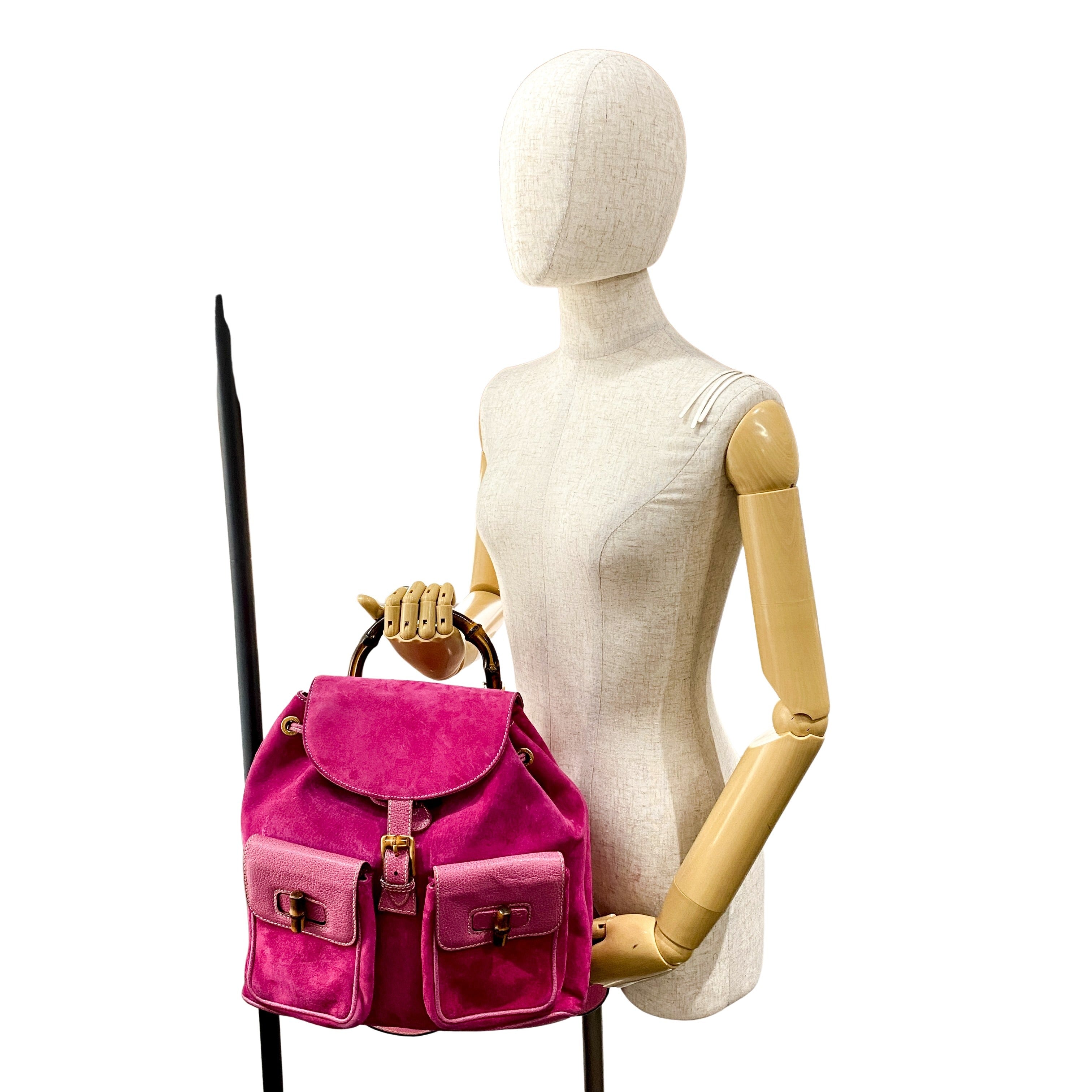 Bamboo Pink Suede Backpack
