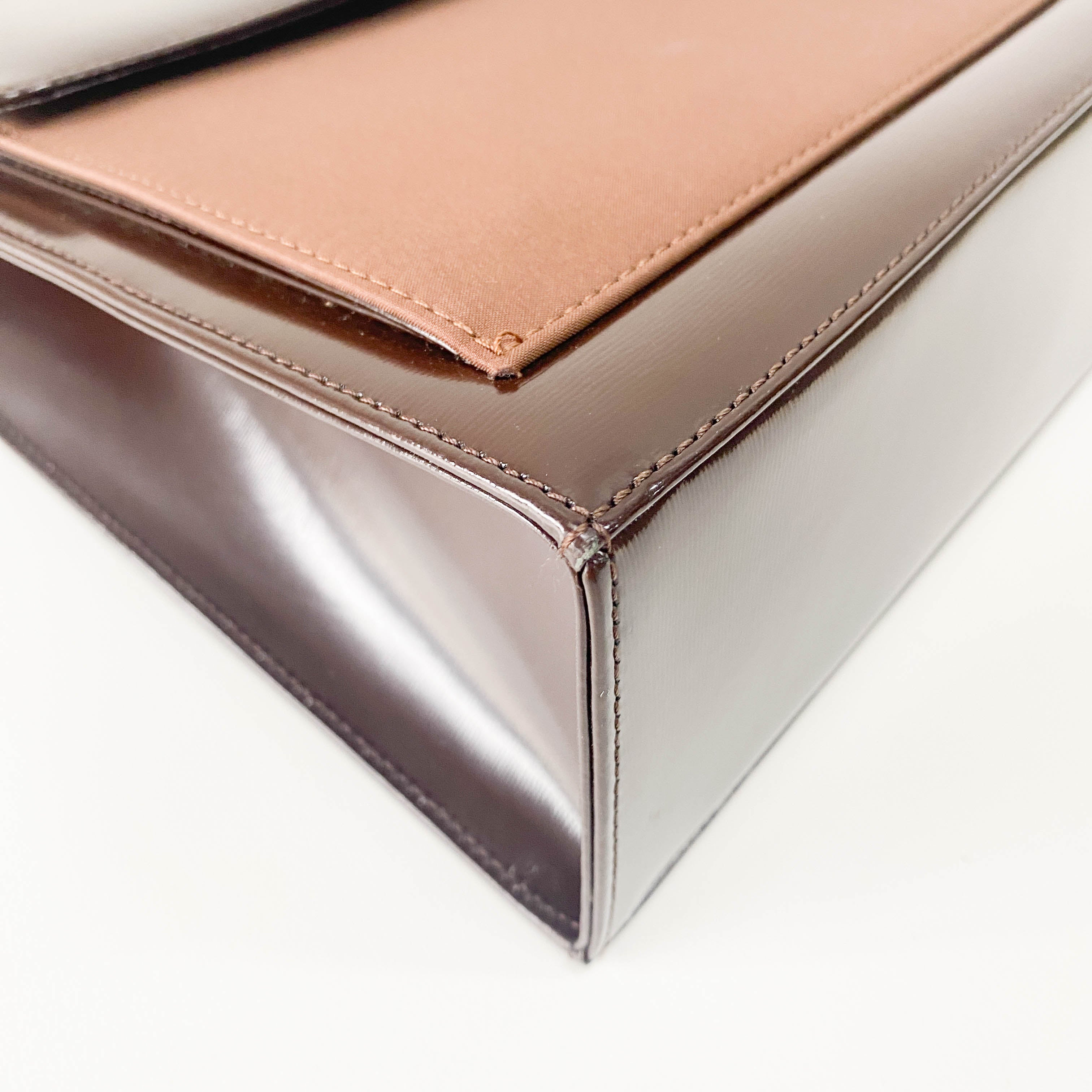 Brown Patent Leather Handbag