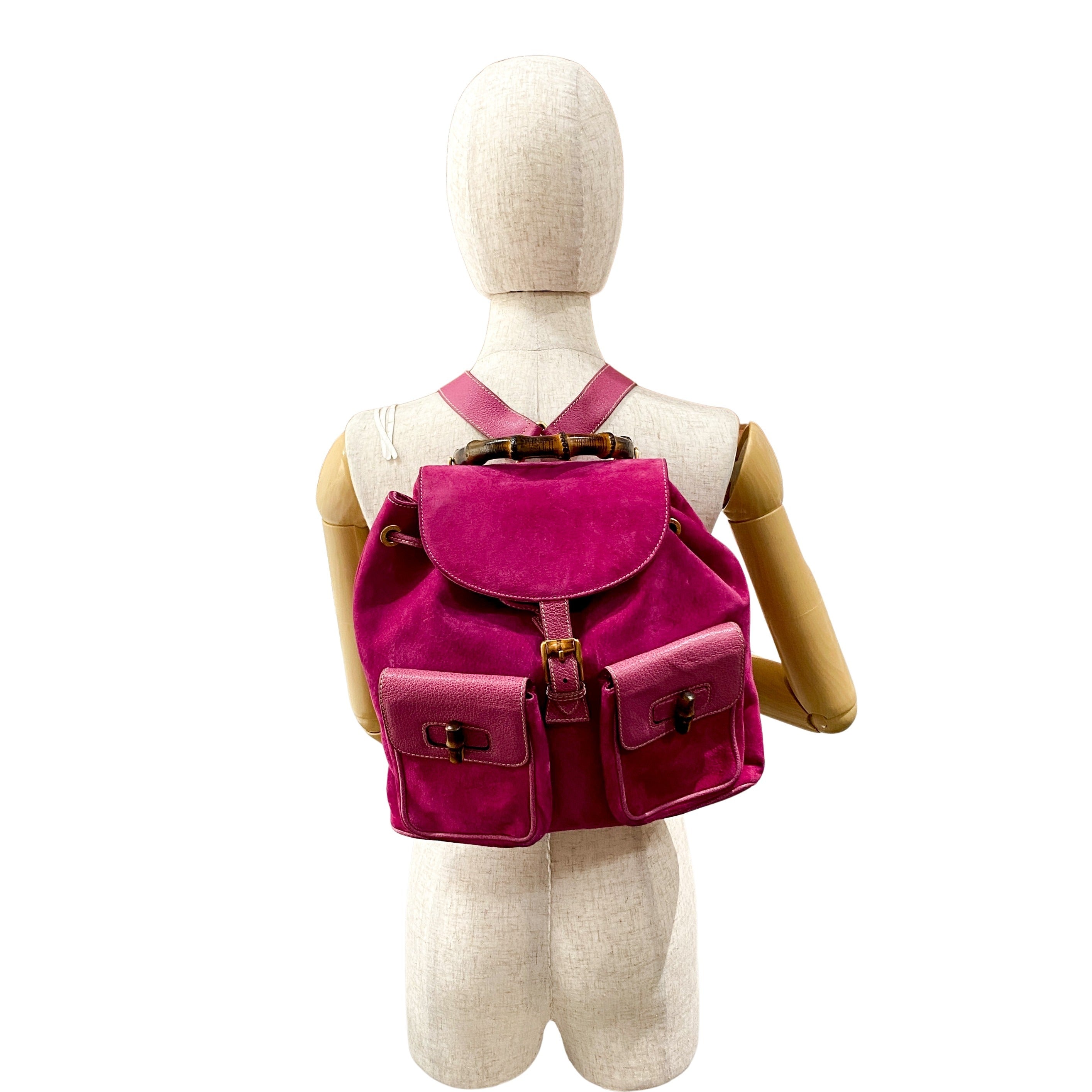 Bamboo Pink Suede Backpack