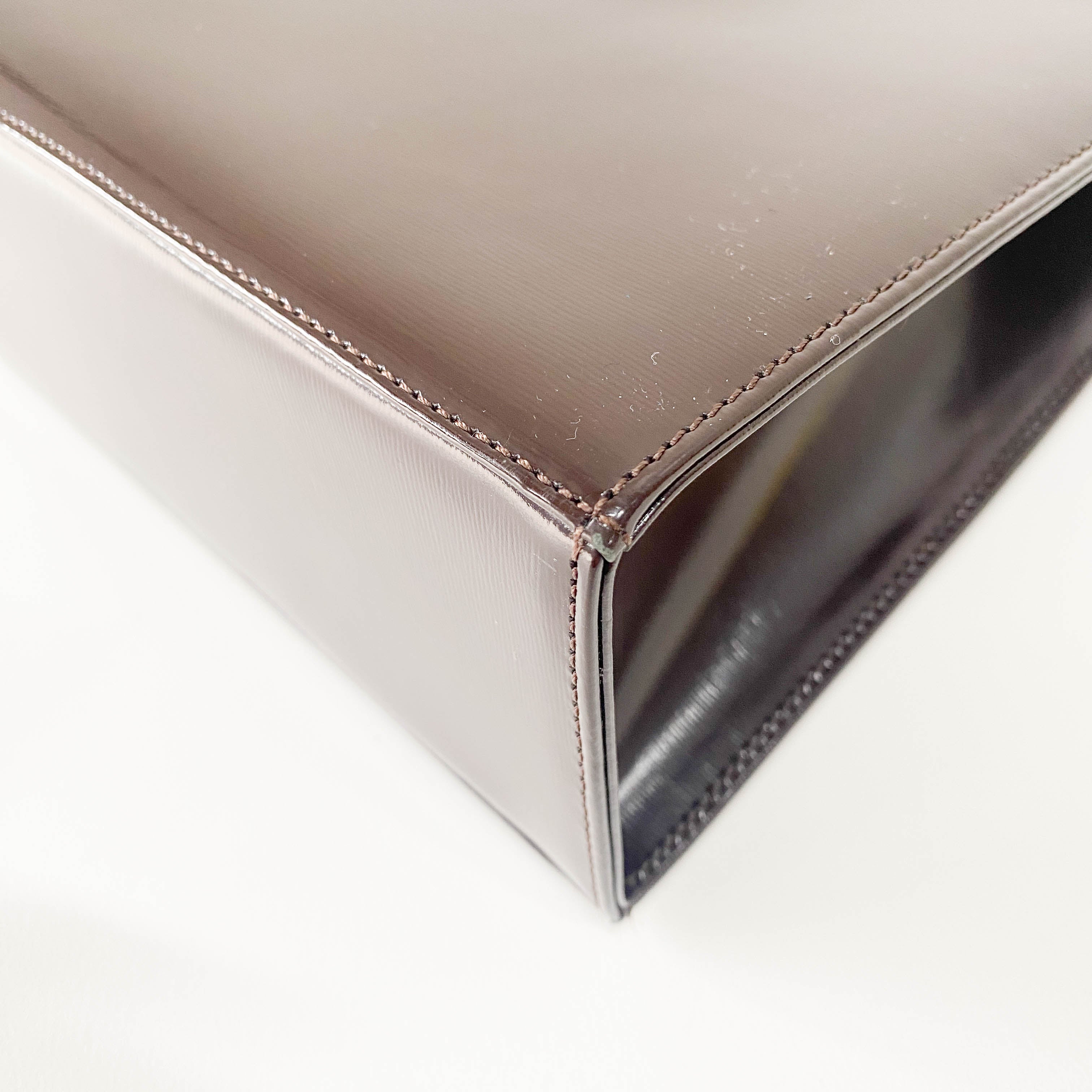 Brown Patent Leather Handbag