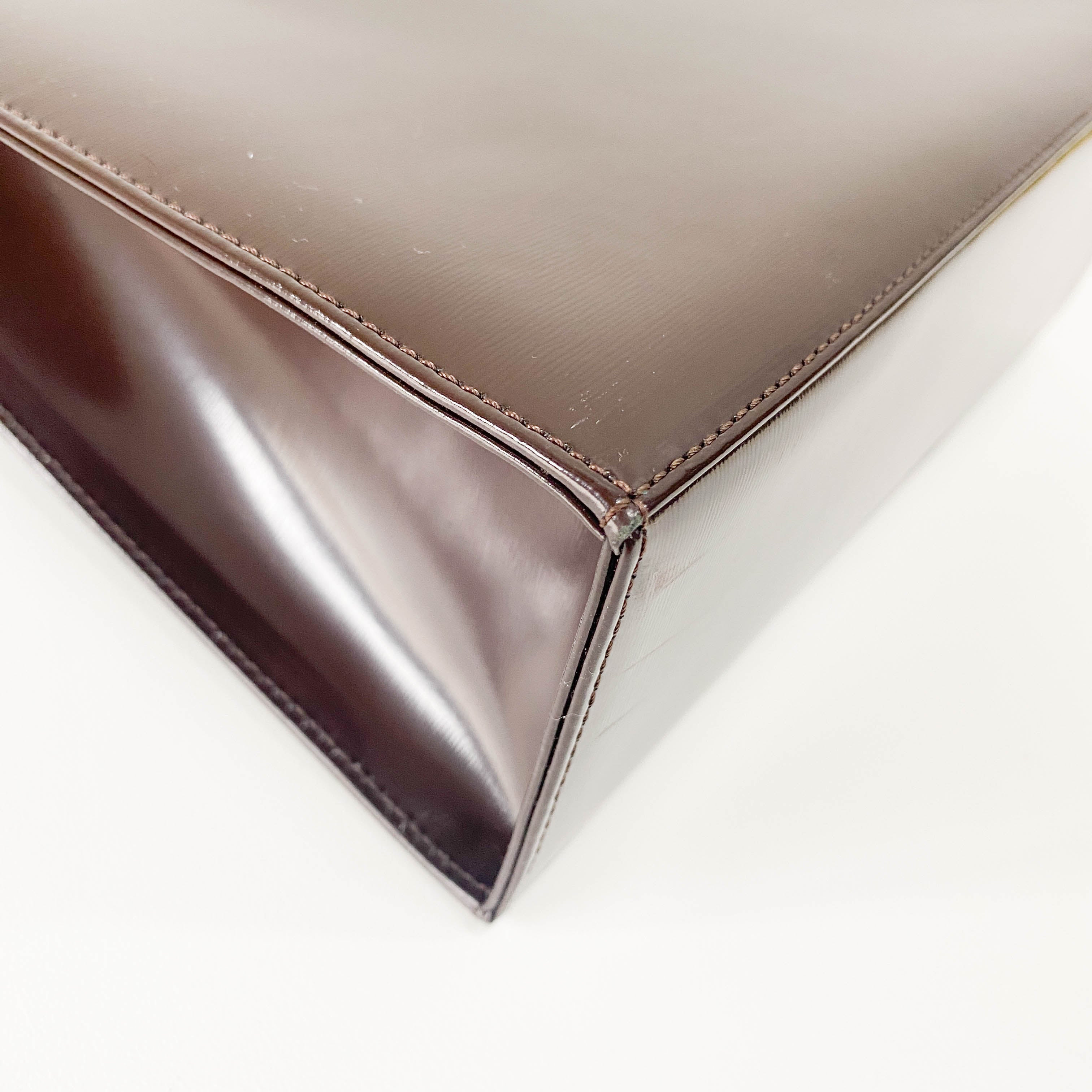 Brown Patent Leather Handbag