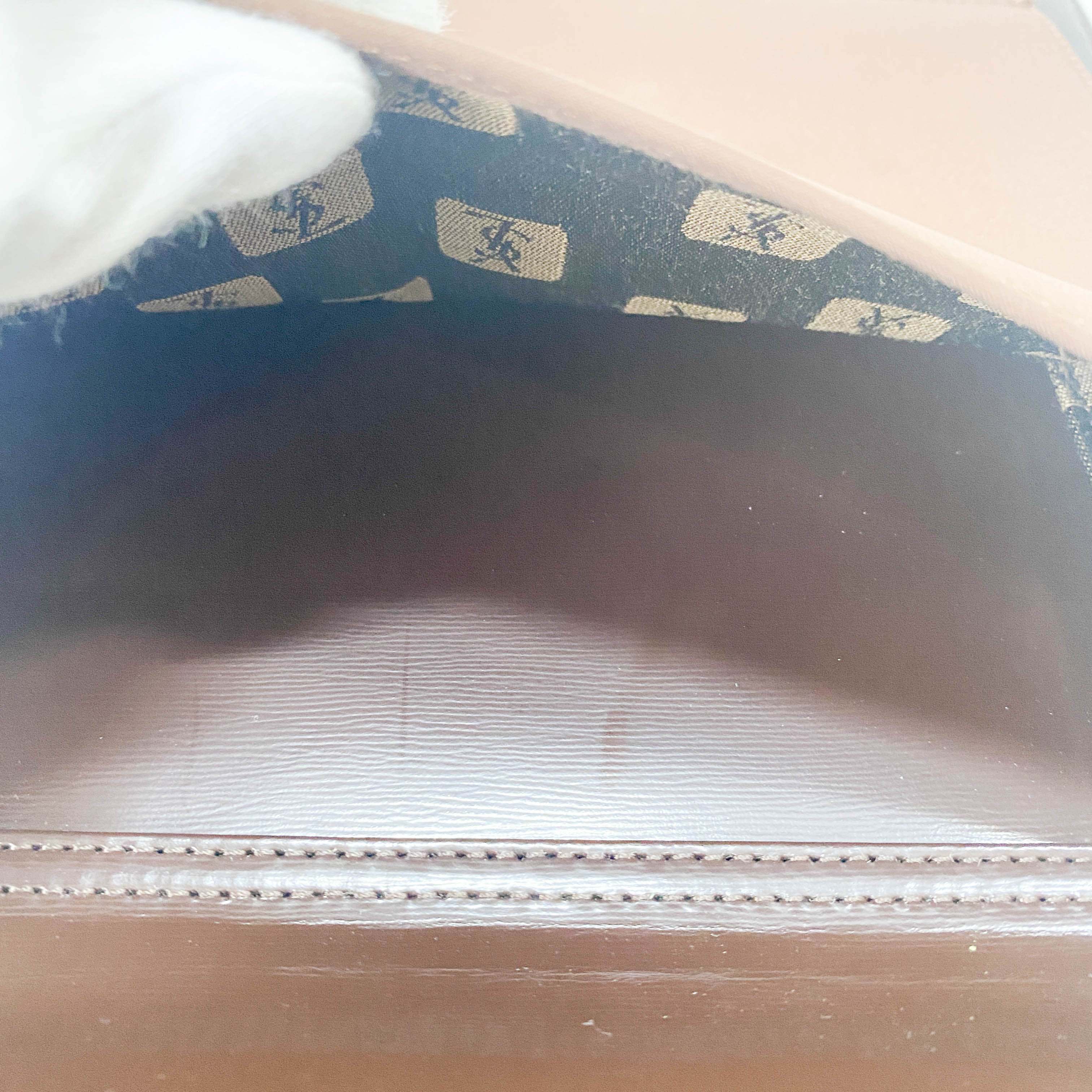 Brown Patent Leather Handbag