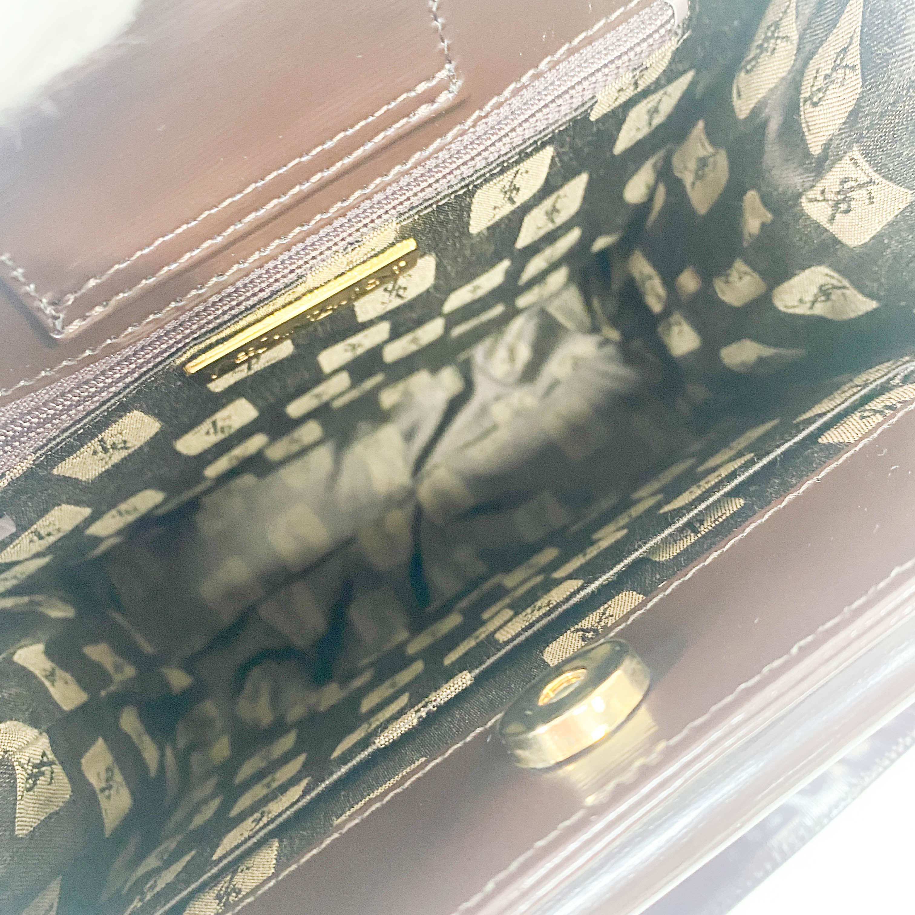 Brown Patent Leather Handbag