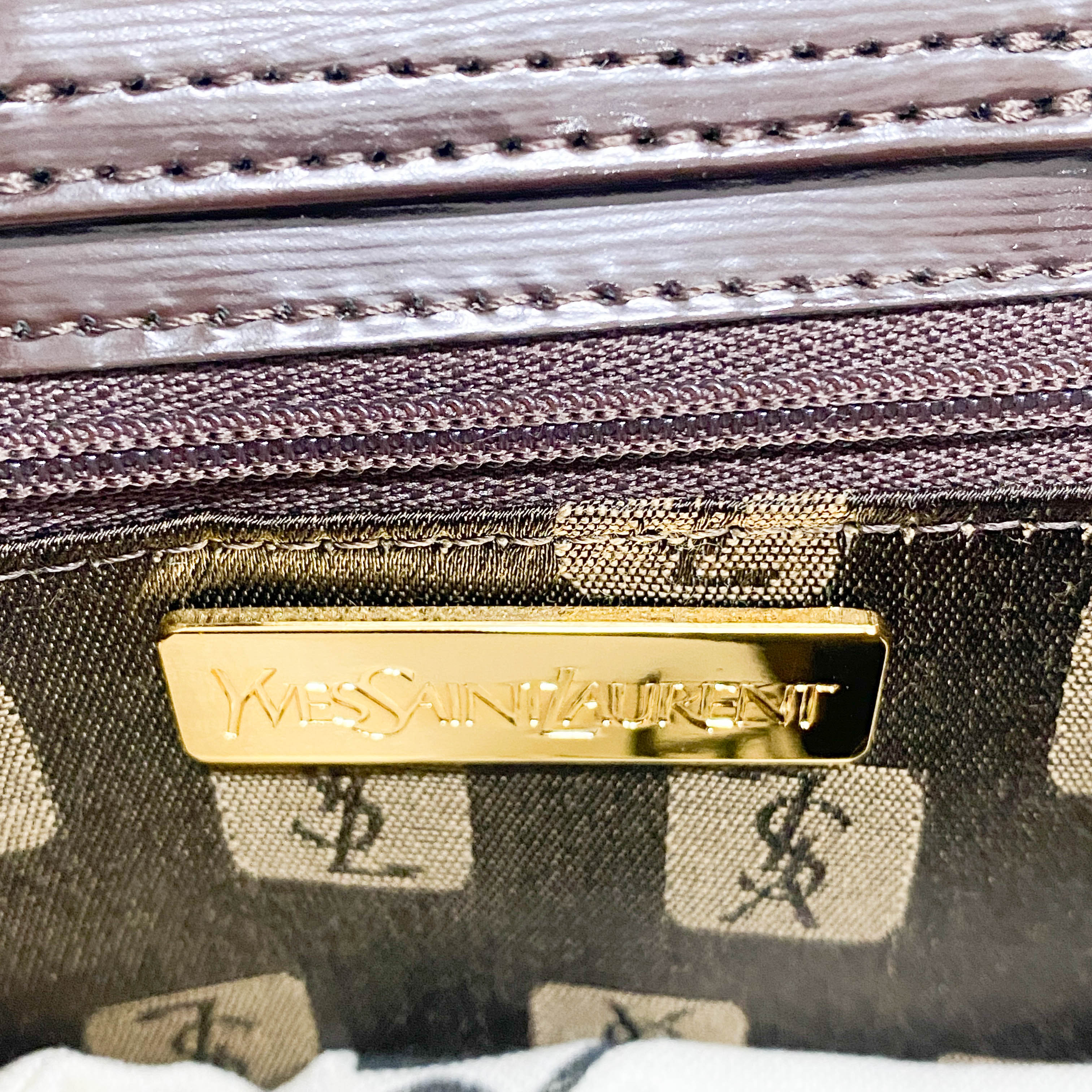 Brown Patent Leather Handbag