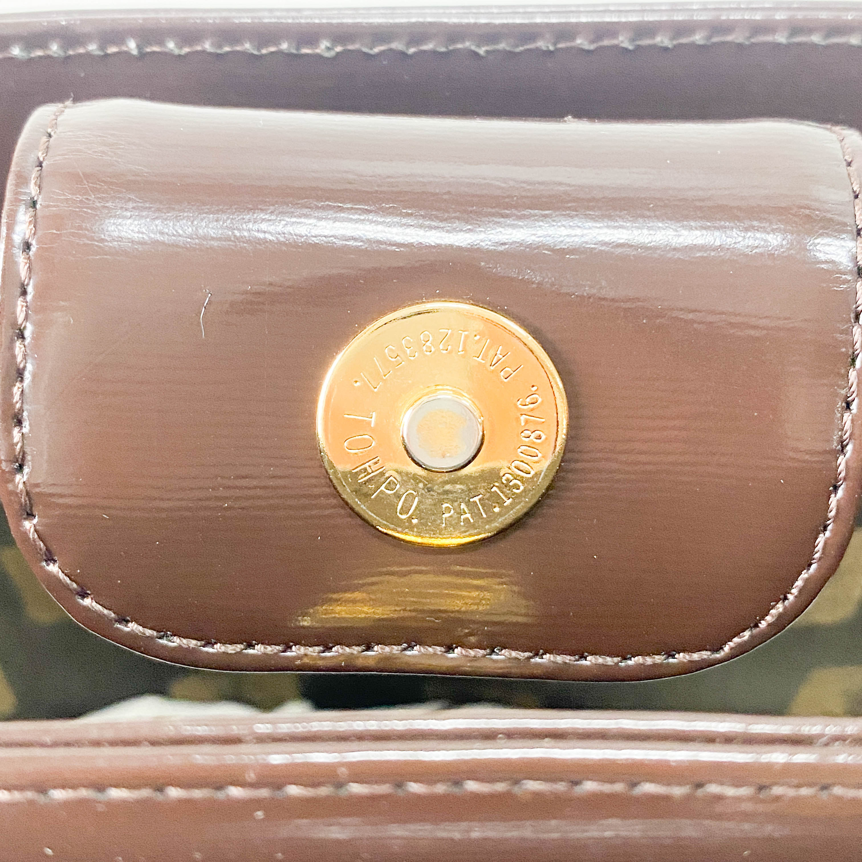 Brown Patent Leather Handbag