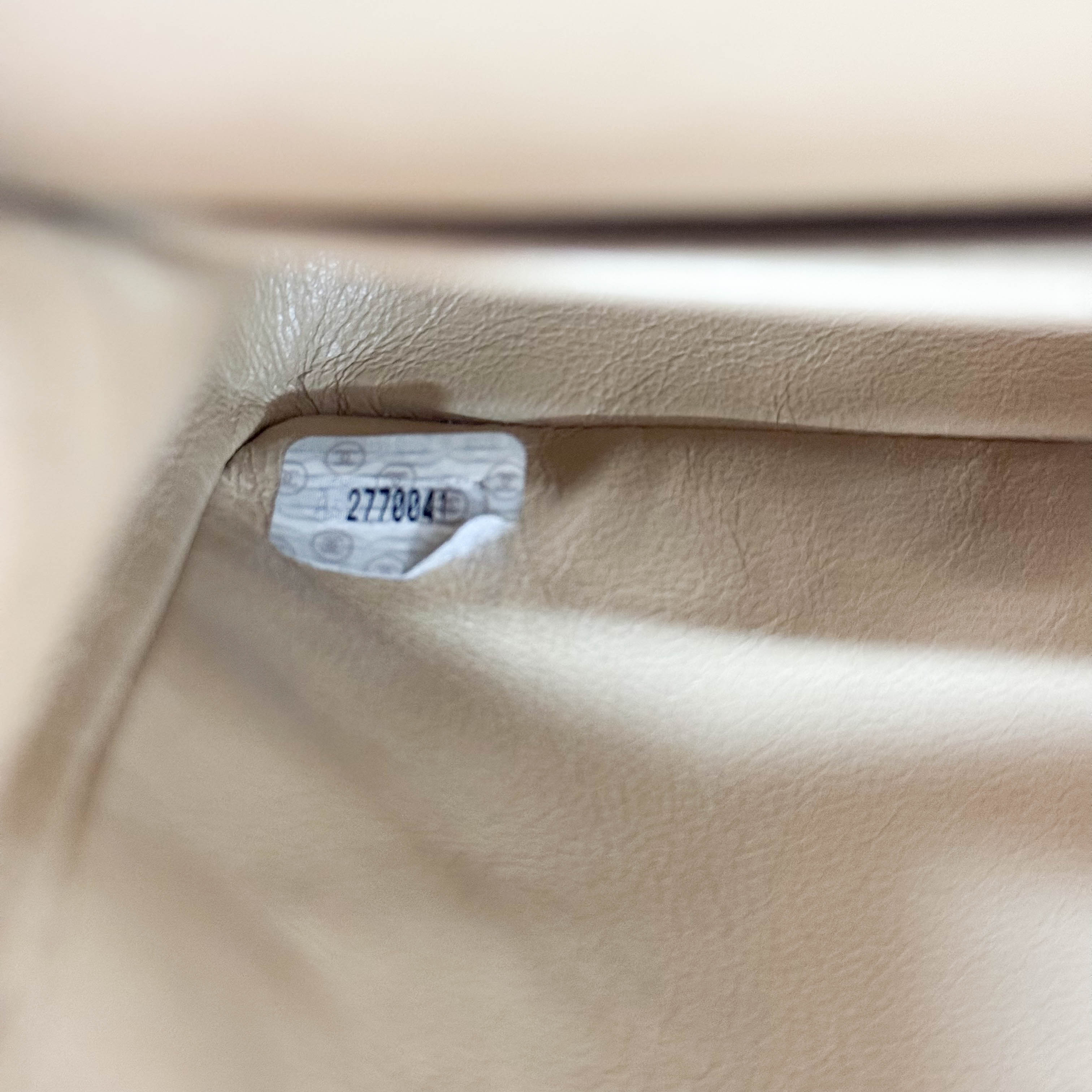 Timeless Classic Double Flap Beige Lamskin Chain Shoulder Bag 23