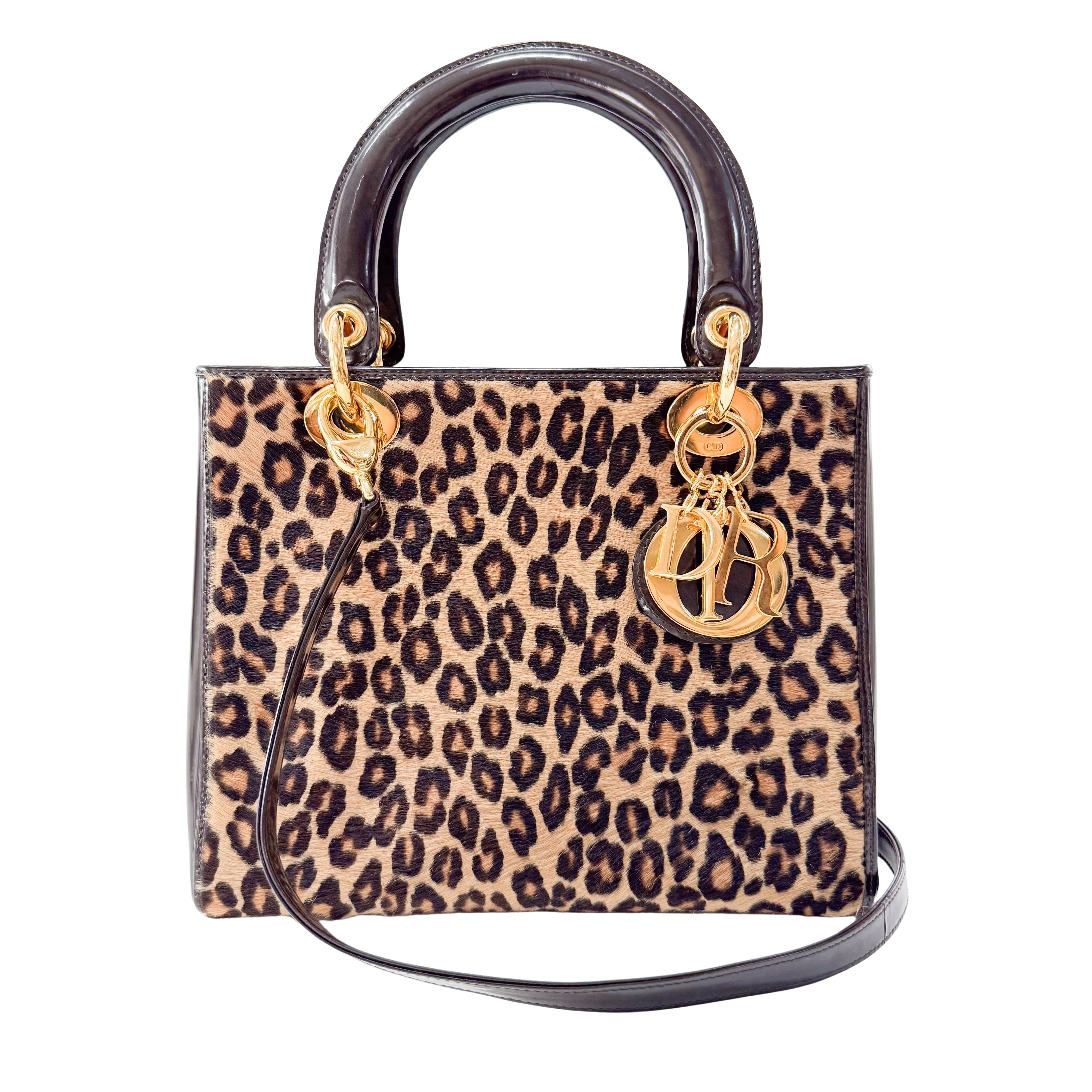 Lady Dior Leopard Pony Hair Hand Bag