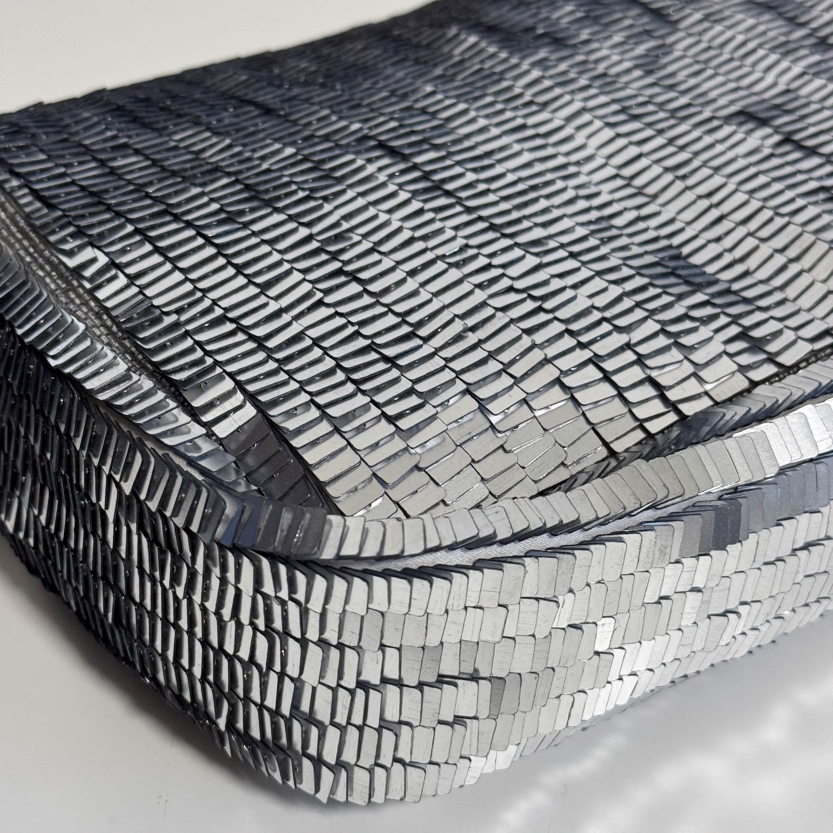Baguette Silver Sequin Shoulder Bag