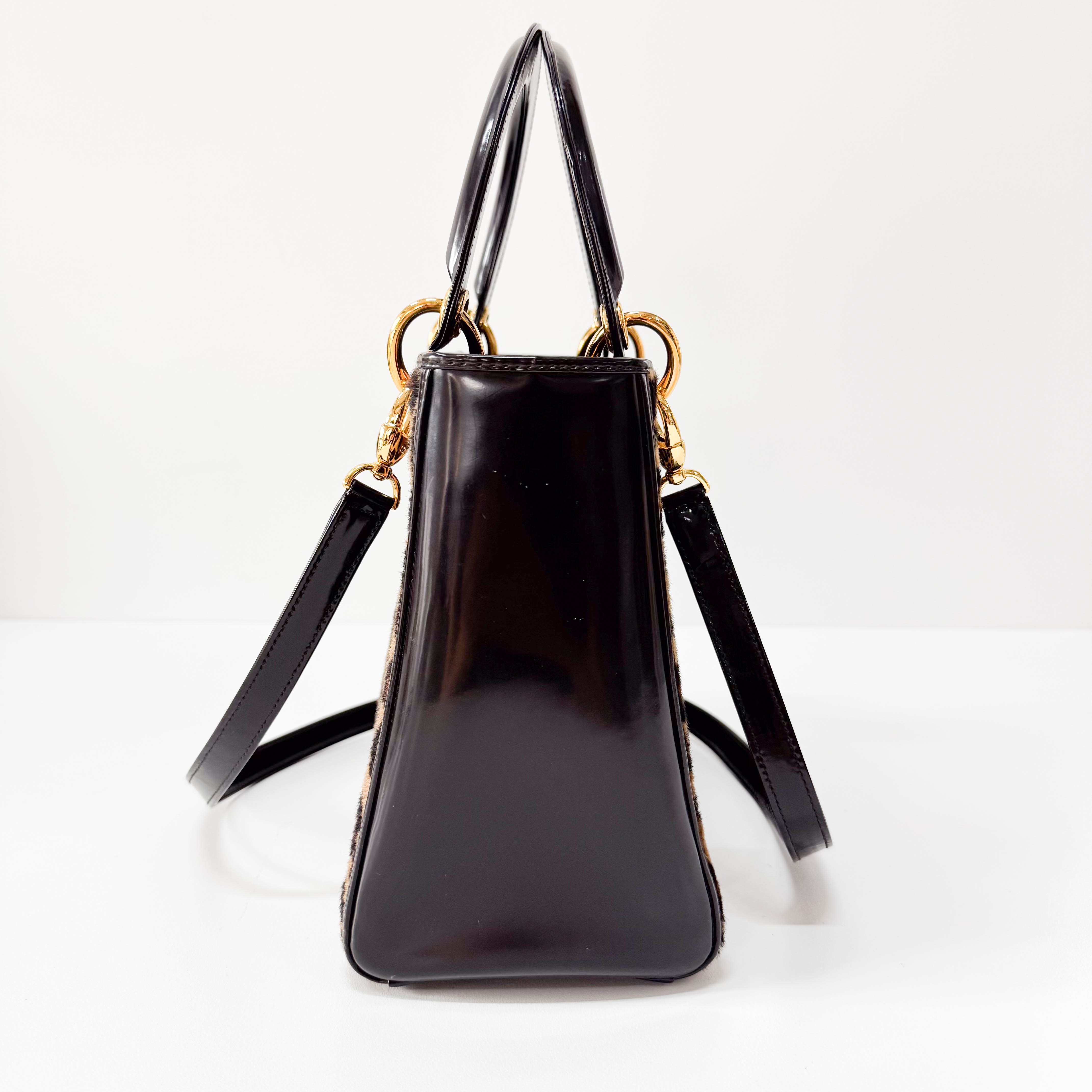 Lady Dior Leopard Pony Hair Hand Bag