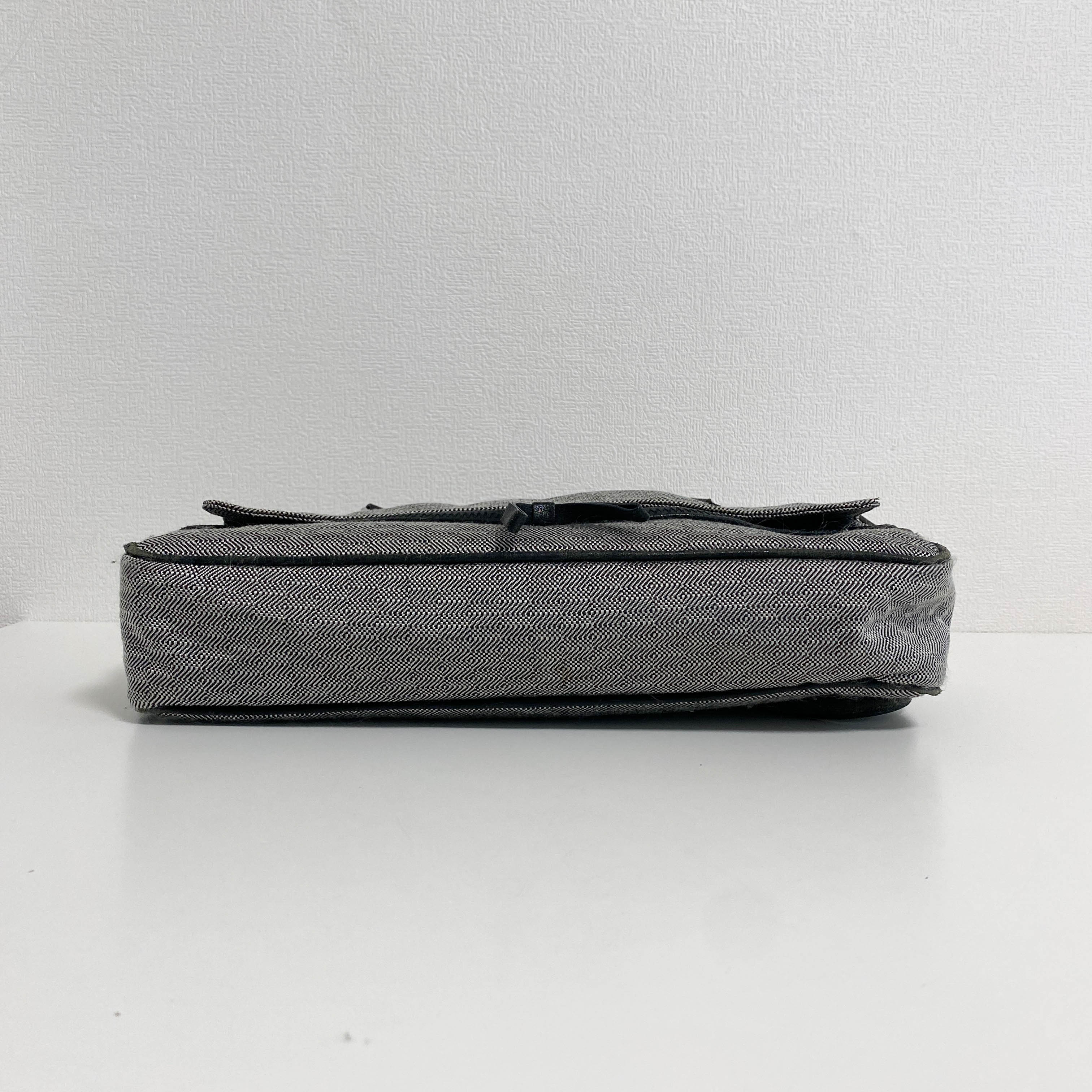 Horizontal Canvas Grey Handbag