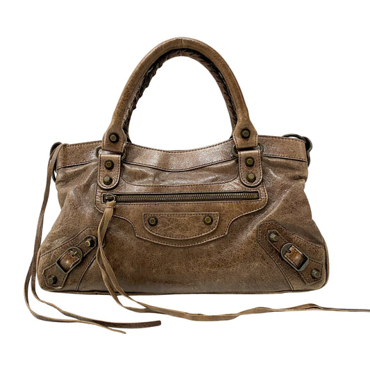 The First Brown Leather Hand Bag