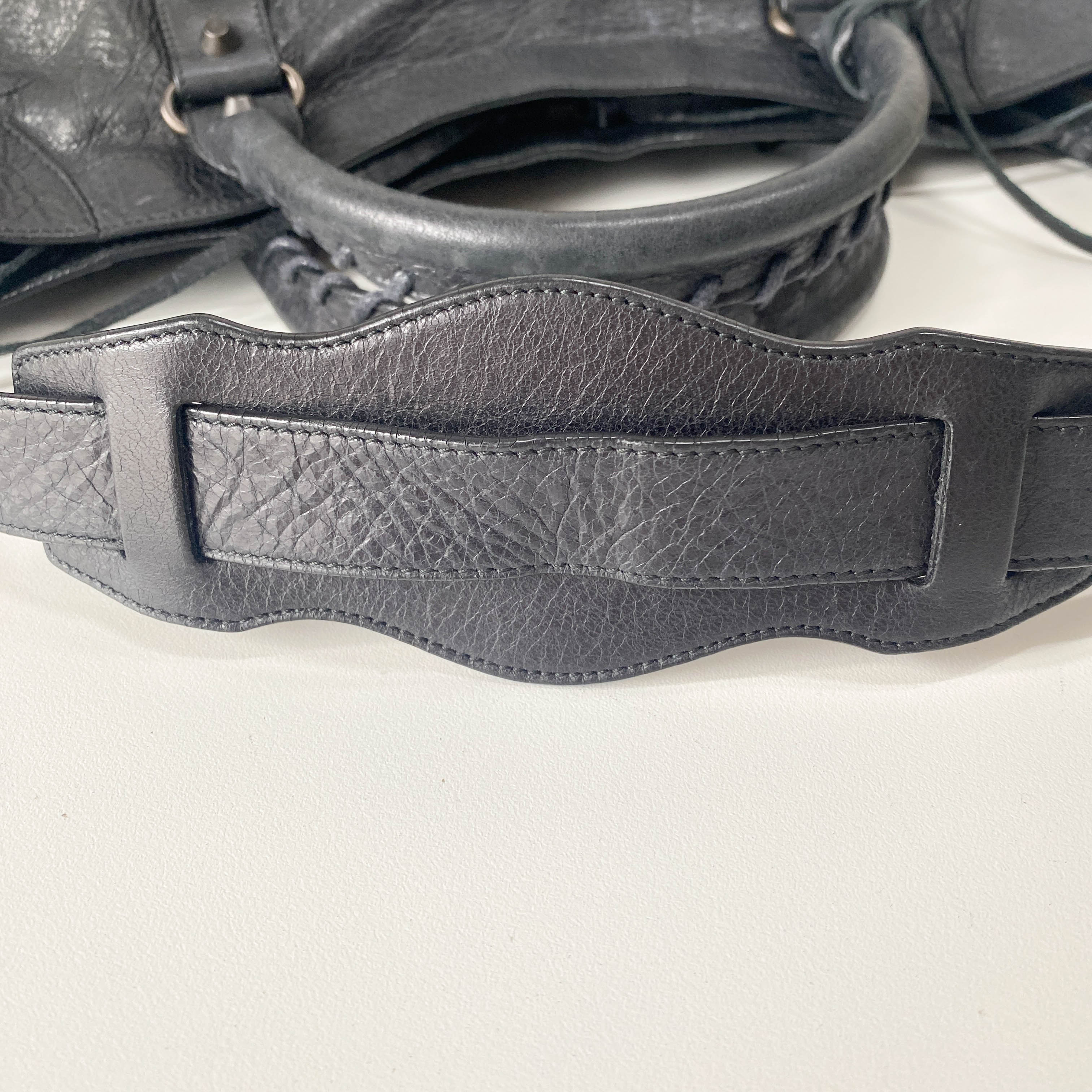 The City Black Leather Two Way Bag