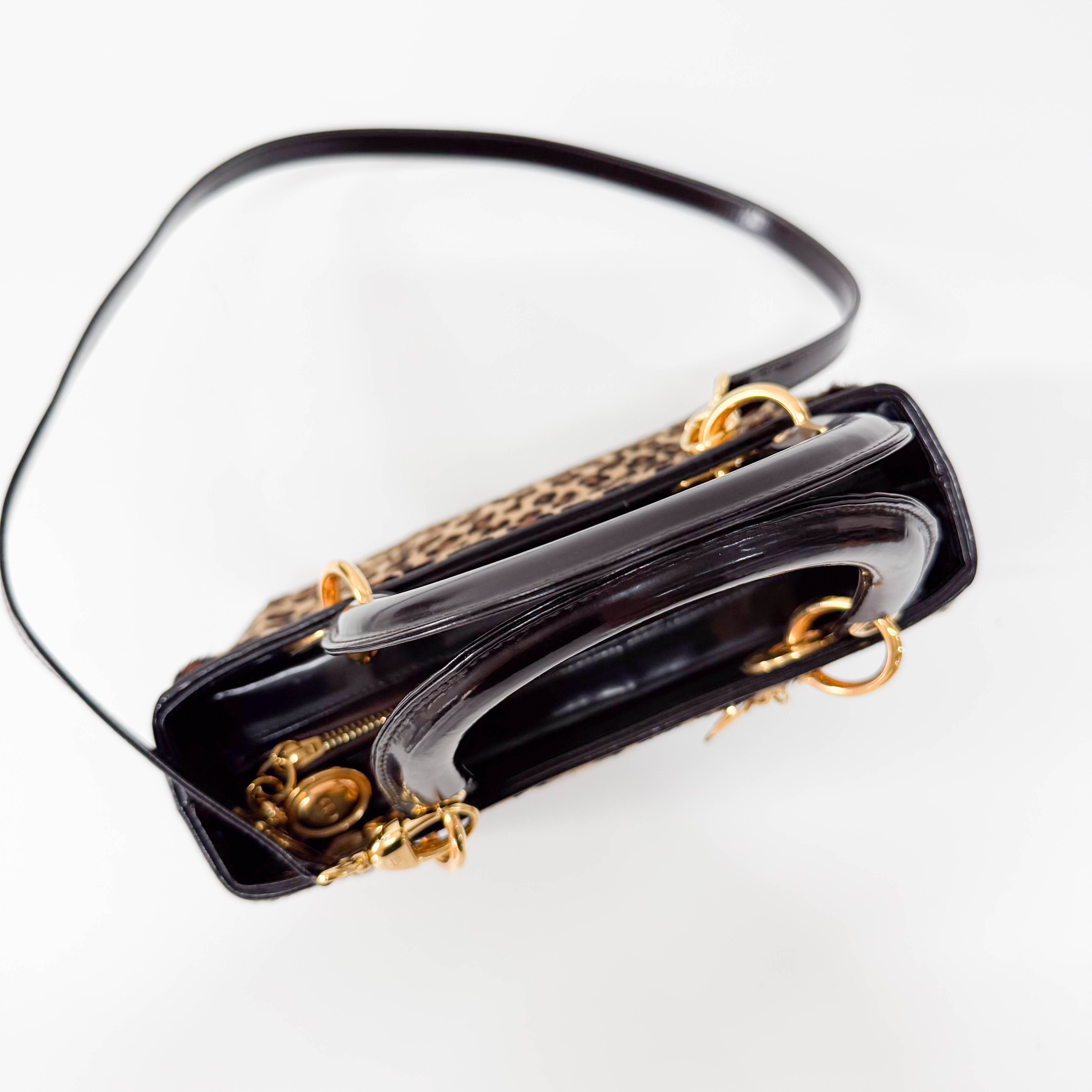 Lady Dior Leopard Pony Hair Hand Bag