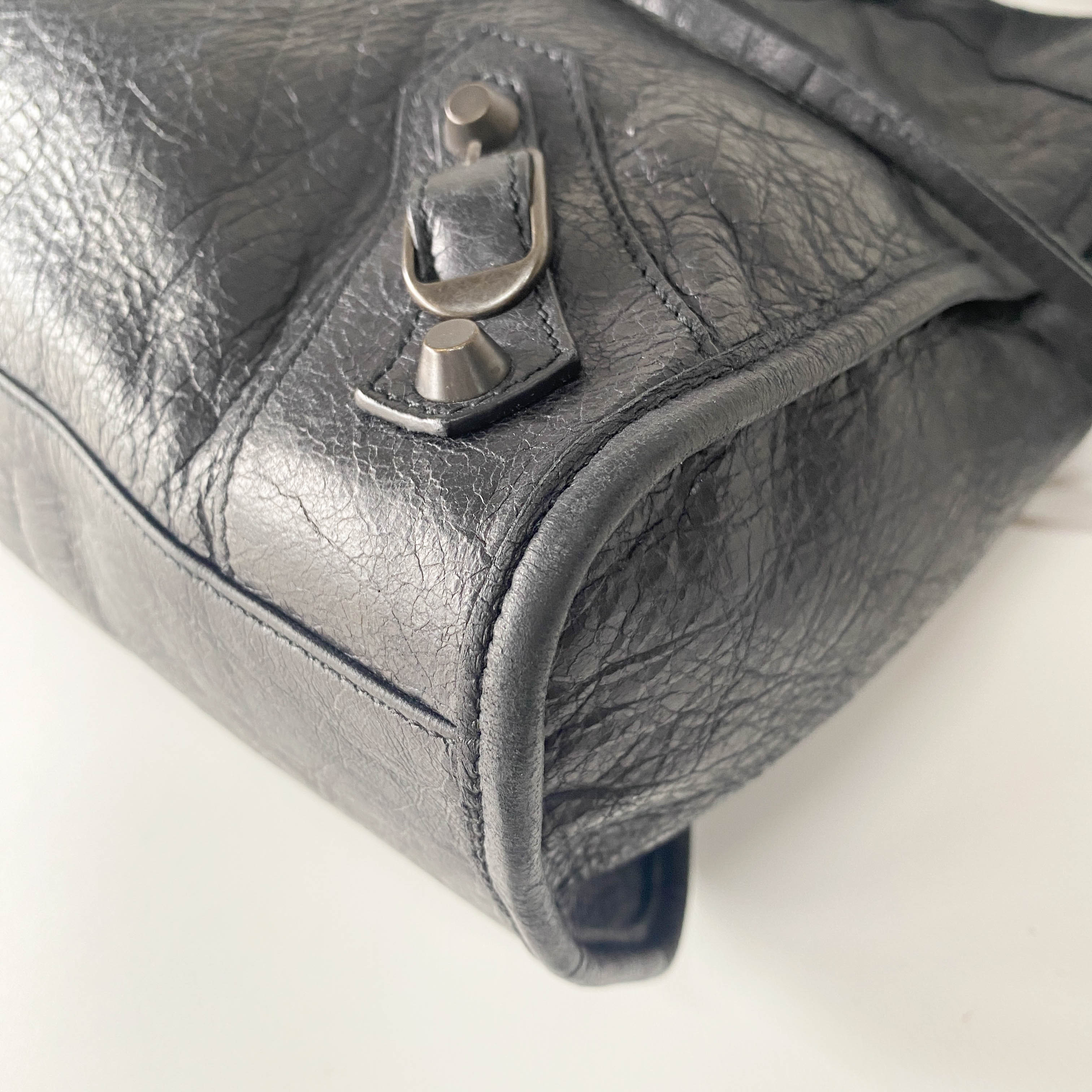 The City Black Leather Two Way Bag