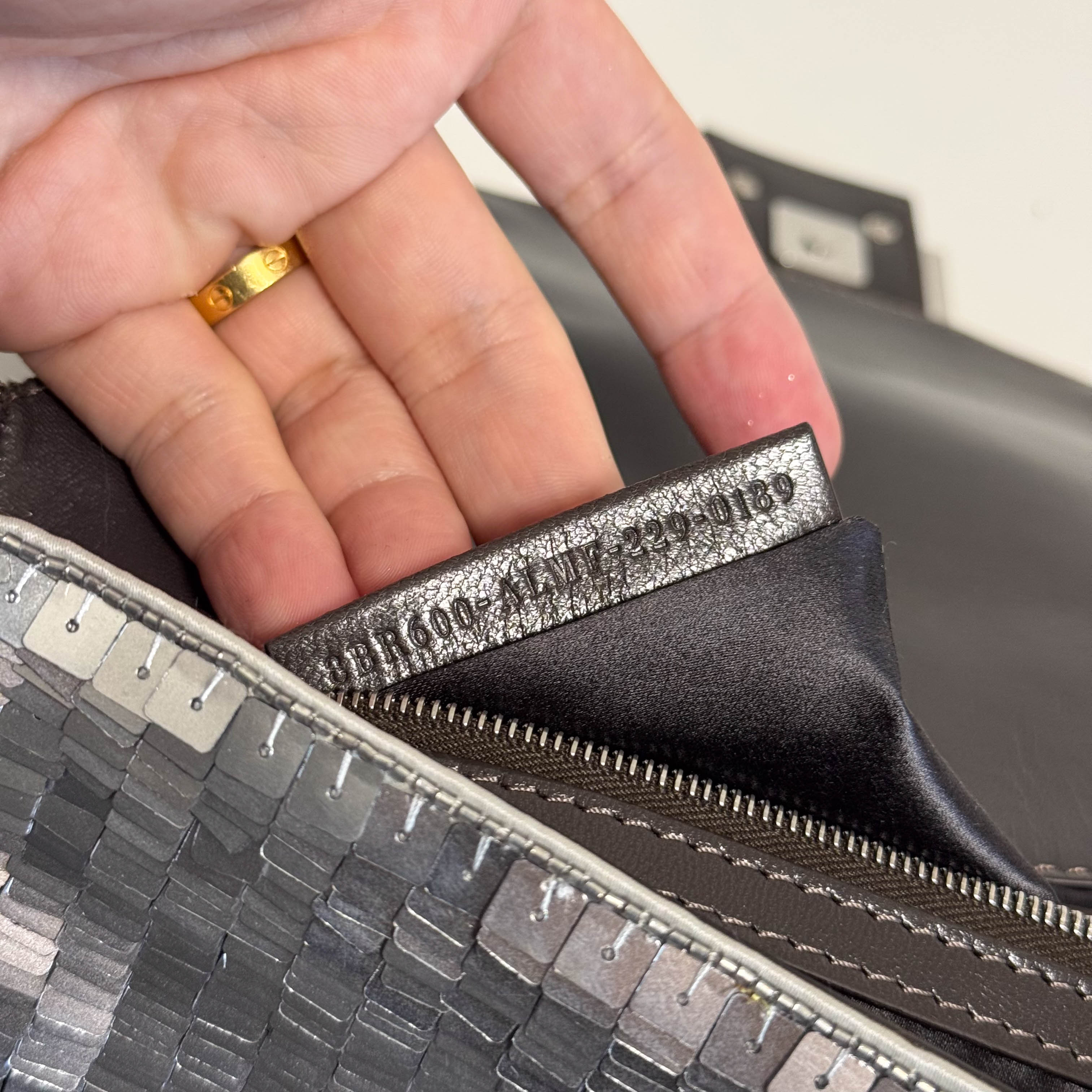 Baguette Silver Sequin Shoulder Bag