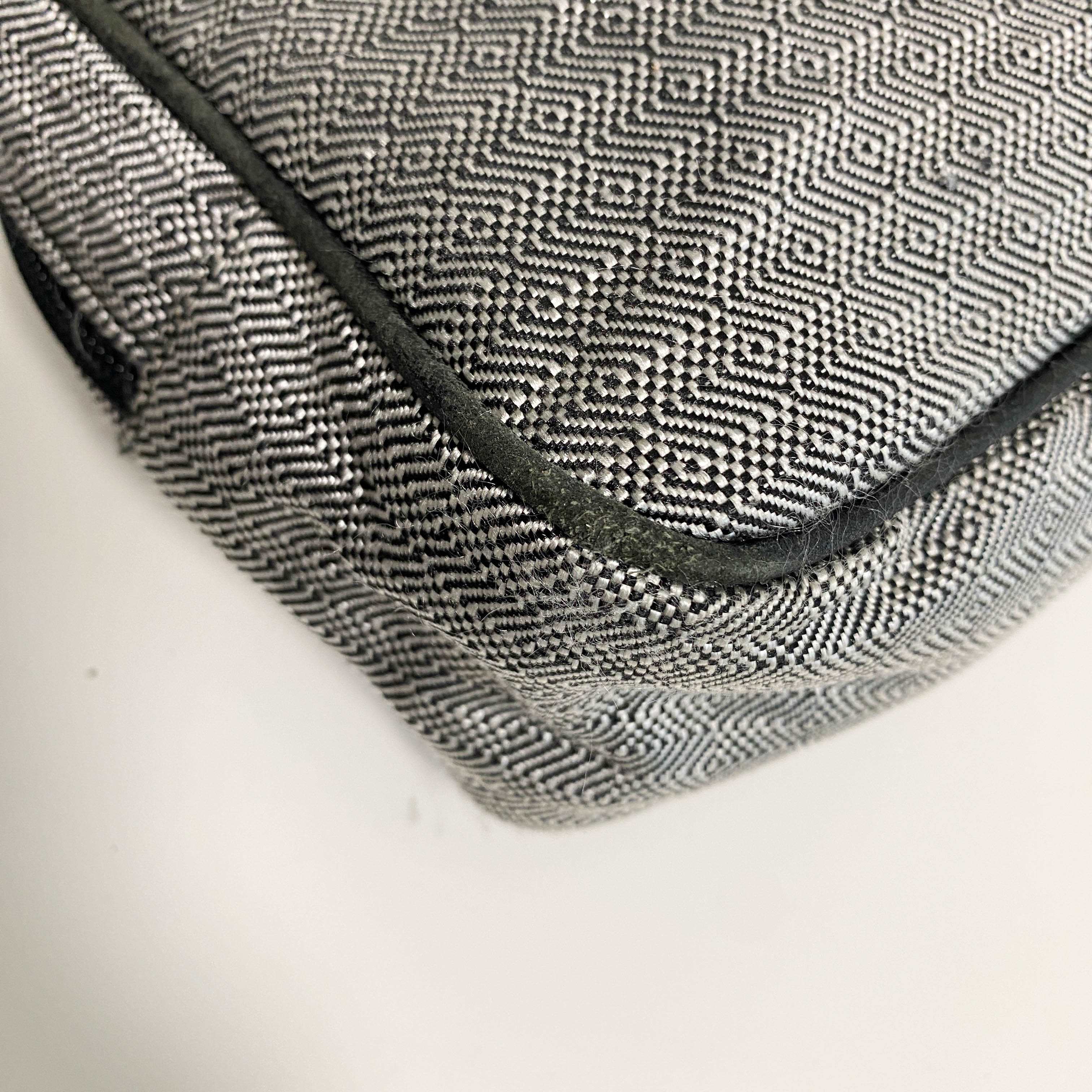Horizontal Canvas Grey Handbag